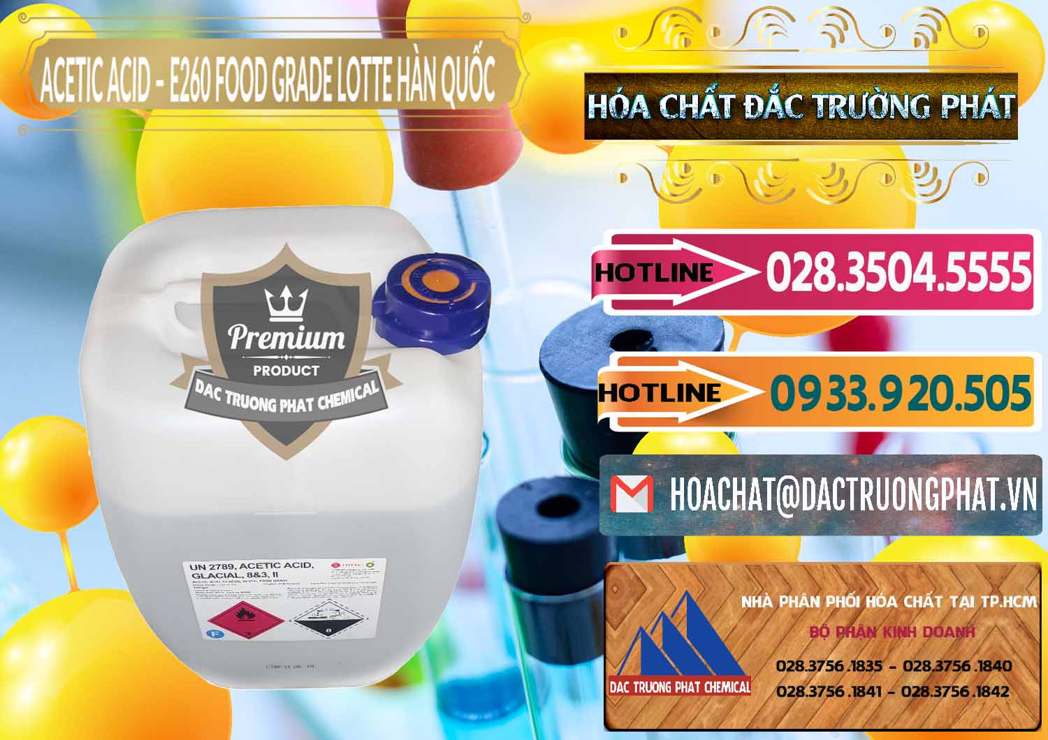 Cty chuyên kinh doanh & bán Acetic Acid – Axit Acetic E260 Food Grade Hàn Quốc Lotte Korea - 0003 - Đơn vị phân phối và bán hóa chất tại TP.HCM - dactruongphat.vn
