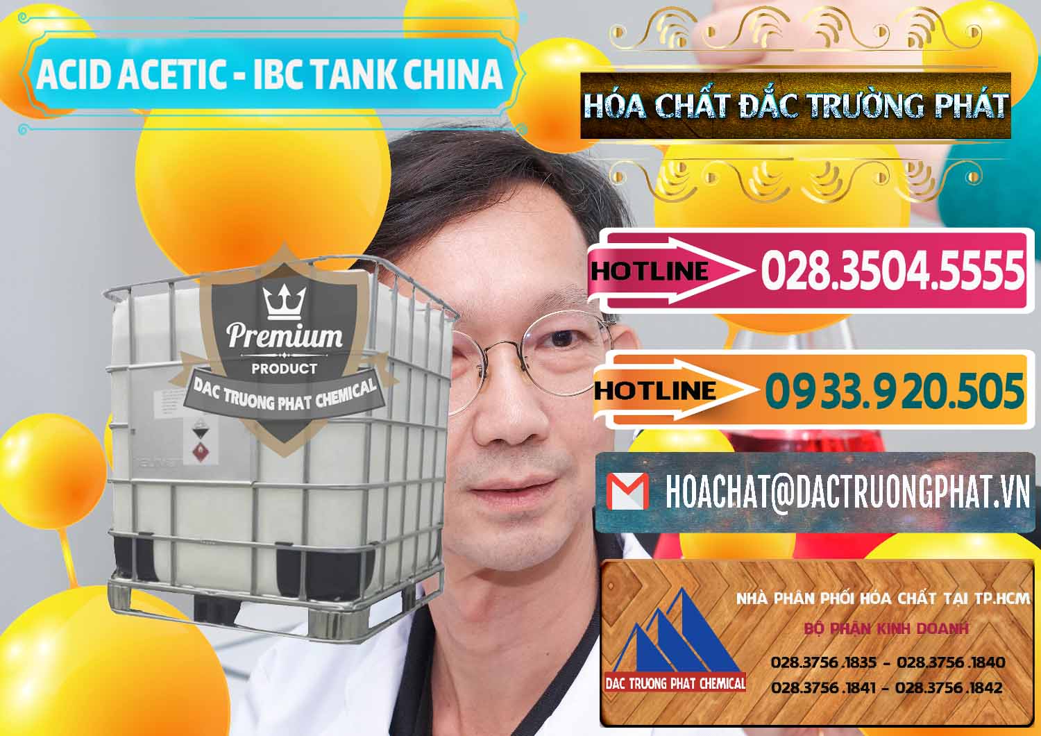 Công ty cung cấp - bán Acetic Acid – Axit Acetic Tank Bồn IBC Trung Quốc China - 0443 - Cung cấp ( kinh doanh ) hóa chất tại TP.HCM - dactruongphat.vn