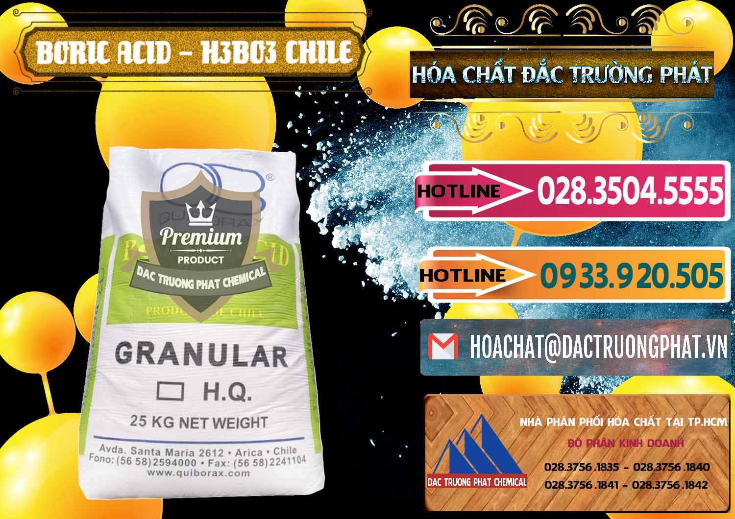 Đơn vị cung ứng & bán Acid Boric – Axit Boric H3BO3 99% Quiborax Chile - 0281 - Cung cấp ( nhập khẩu ) hóa chất tại TP.HCM - dactruongphat.vn
