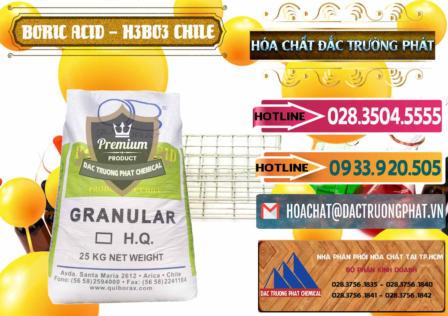 Đơn vị bán - phân phối Acid Boric – Axit Boric H3BO3 99% Quiborax Chile - 0281 - Cty chuyên phân phối ( bán ) hóa chất tại TP.HCM - dactruongphat.vn