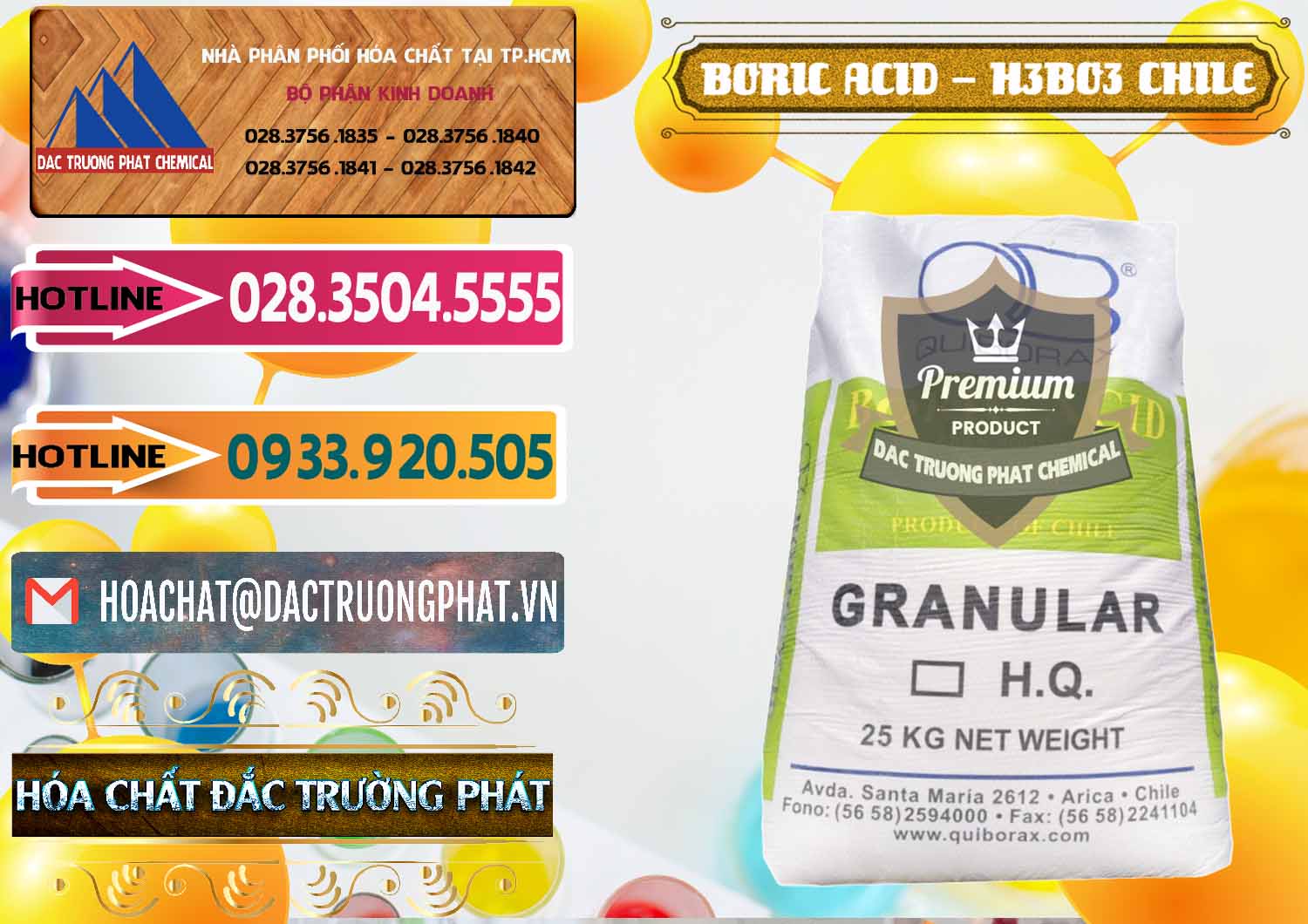 Nơi nhập khẩu - bán Acid Boric – Axit Boric H3BO3 99% Quiborax Chile - 0281 - Đơn vị cung ứng và phân phối hóa chất tại TP.HCM - dactruongphat.vn