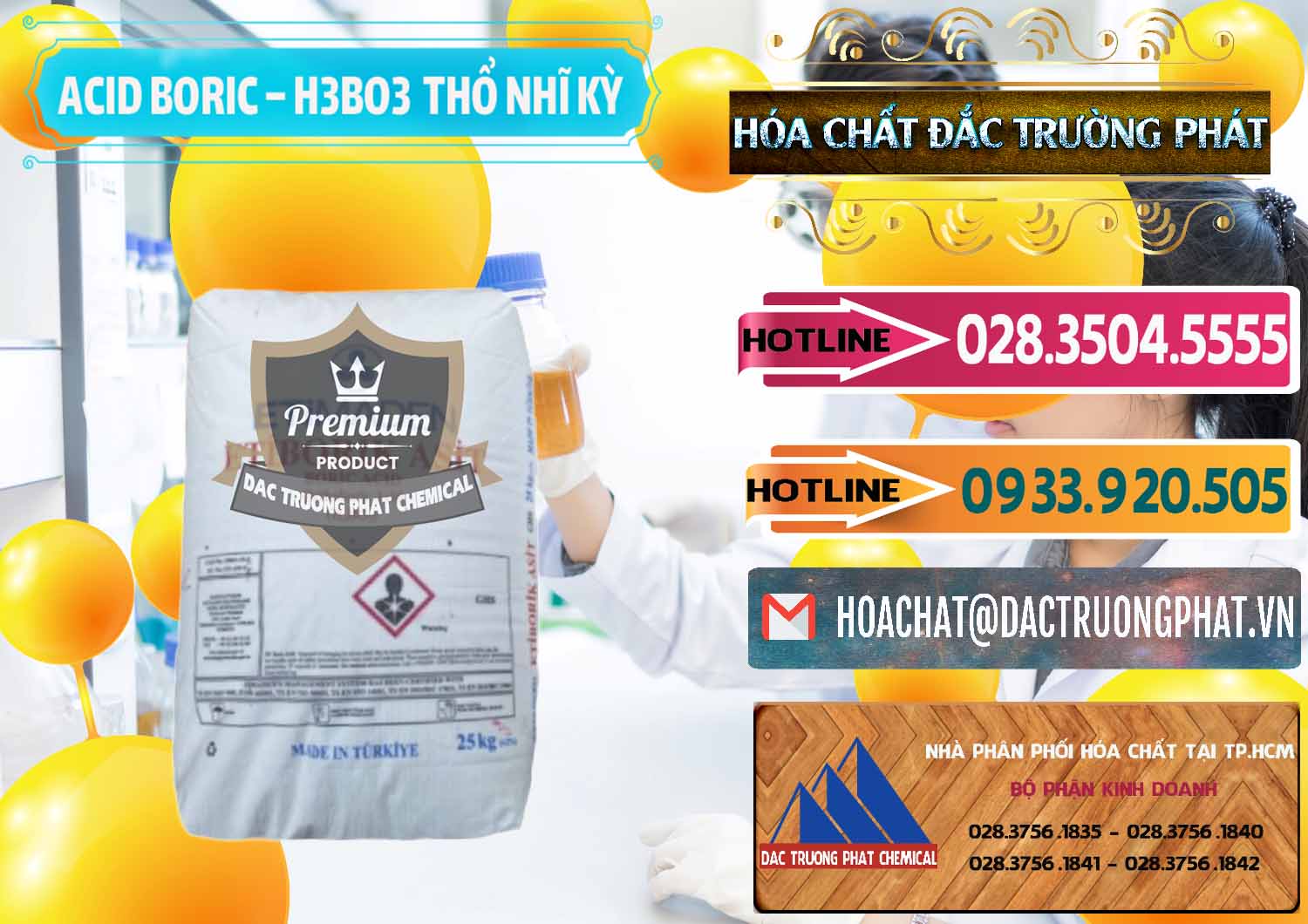 Đơn vị chuyên bán _ cung cấp Acid Boric – Axit Boric H3BO3 Etimaden Thổ Nhĩ Kỳ Turkey - 0369 - Nơi chuyên phân phối ( nhập khẩu ) hóa chất tại TP.HCM - dactruongphat.vn