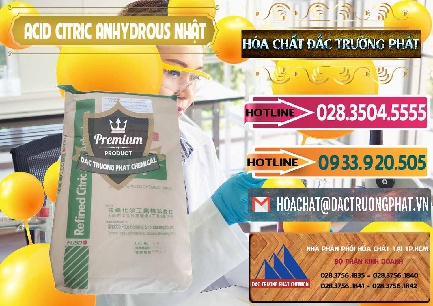 Nhà cung ứng - bán Acid Citric - Axit Citric Anhydrous FUSO Nhật Japan - 0439 - Cty chuyên cung cấp ( bán ) hóa chất tại TP.HCM - dactruongphat.vn