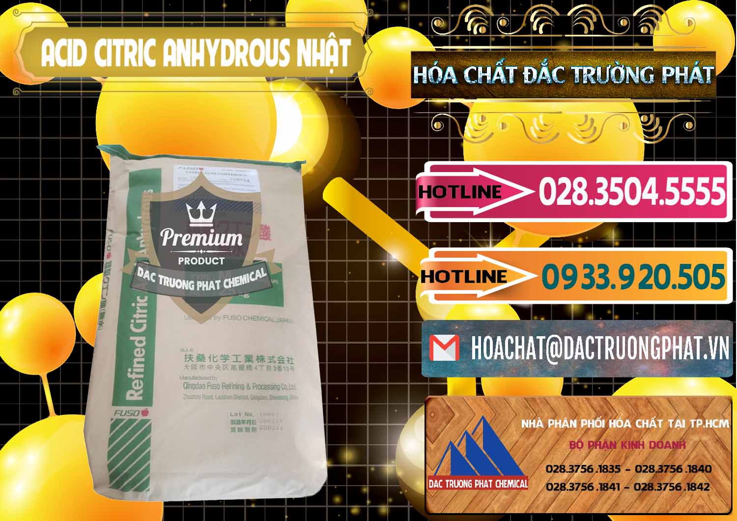 Nơi kinh doanh _ bán Acid Citric - Axit Citric Anhydrous FUSO Nhật Japan - 0439 - Đơn vị chuyên bán - cung cấp hóa chất tại TP.HCM - dactruongphat.vn