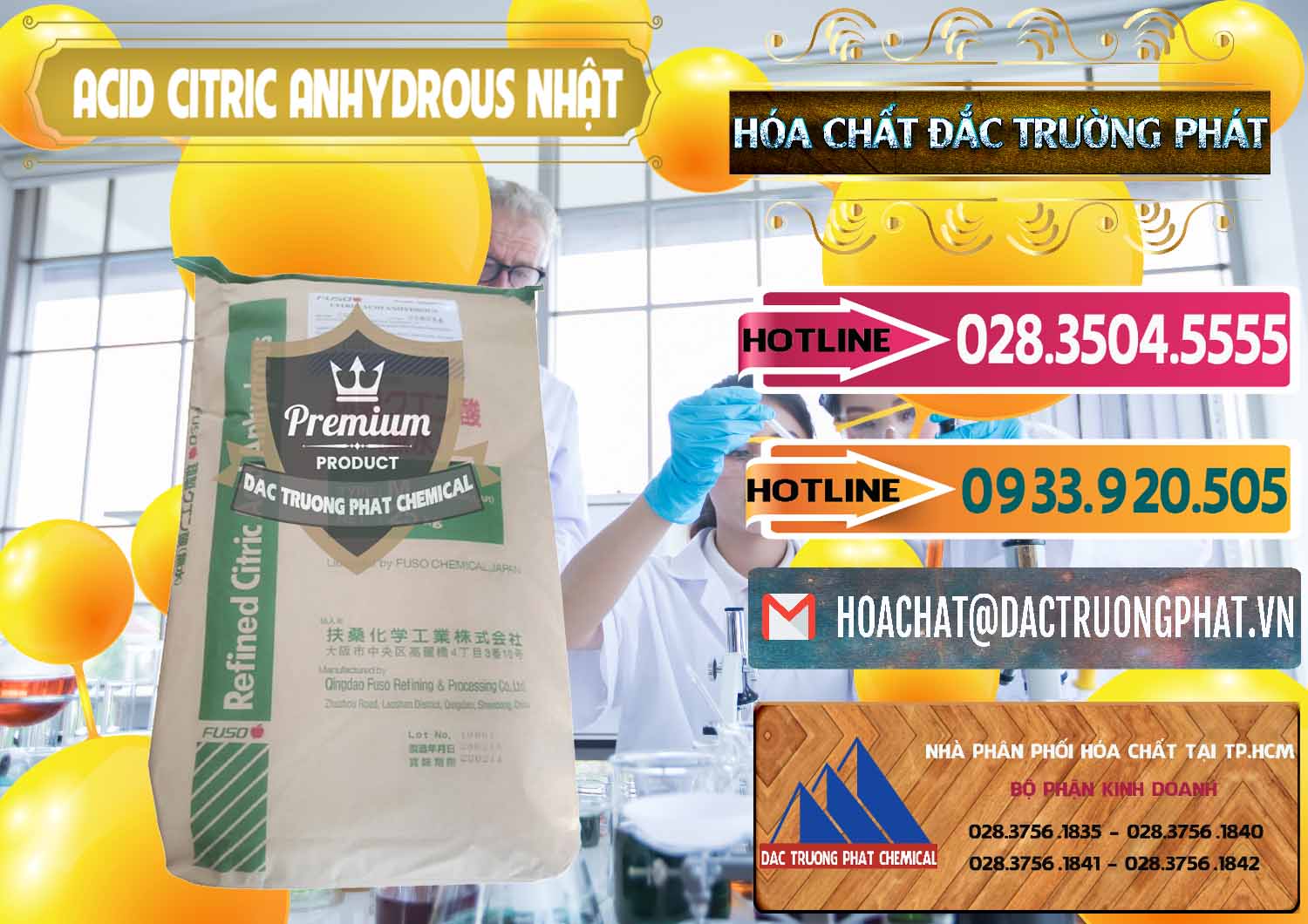 Đơn vị nhập khẩu và bán Acid Citric - Axit Citric Anhydrous FUSO Nhật Japan - 0439 - Đơn vị chuyên bán & cung cấp hóa chất tại TP.HCM - dactruongphat.vn