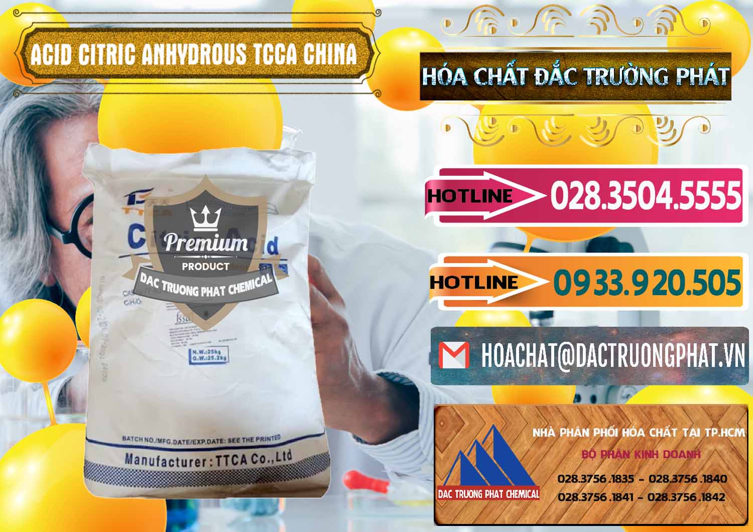 Cung ứng - bán Acid Citric - Axit Citric Anhydrous TCCA Trung Quốc China - 0442 - Công ty nhập khẩu _ phân phối hóa chất tại TP.HCM - dactruongphat.vn
