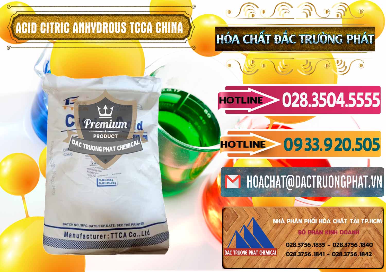 Cty bán _ phân phối Acid Citric - Axit Citric Anhydrous TCCA Trung Quốc China - 0442 - Công ty chuyên cung cấp ( bán ) hóa chất tại TP.HCM - dactruongphat.vn
