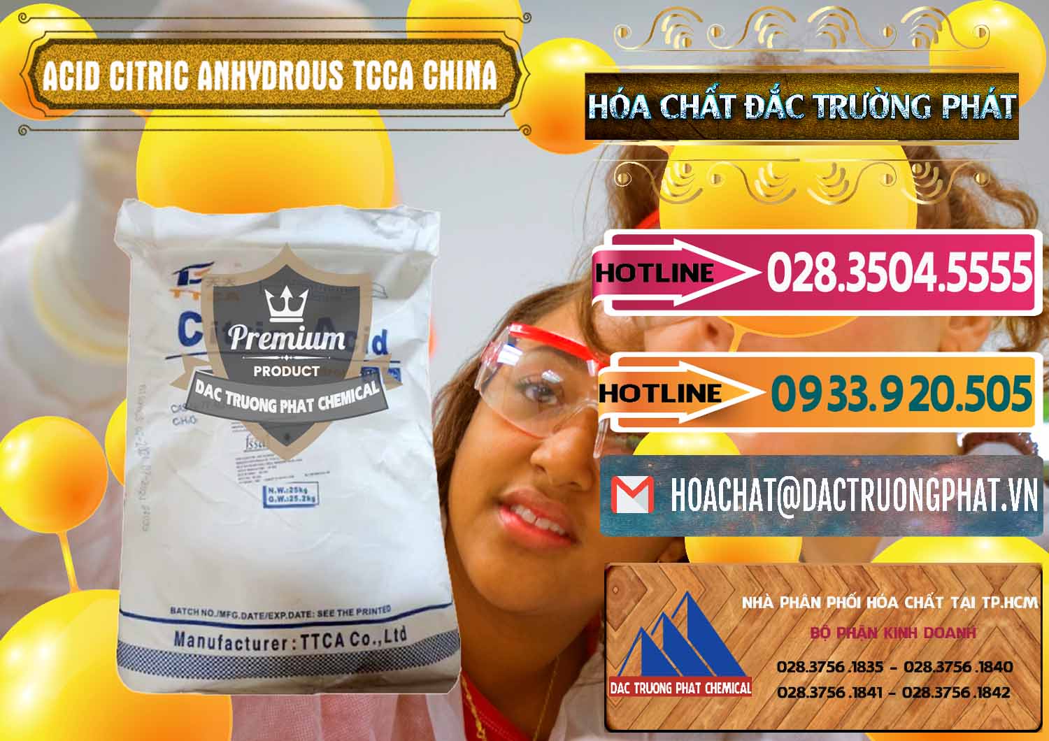 Nhập khẩu & bán Acid Citric - Axit Citric Anhydrous TCCA Trung Quốc China - 0442 - Cty cung cấp và bán hóa chất tại TP.HCM - dactruongphat.vn