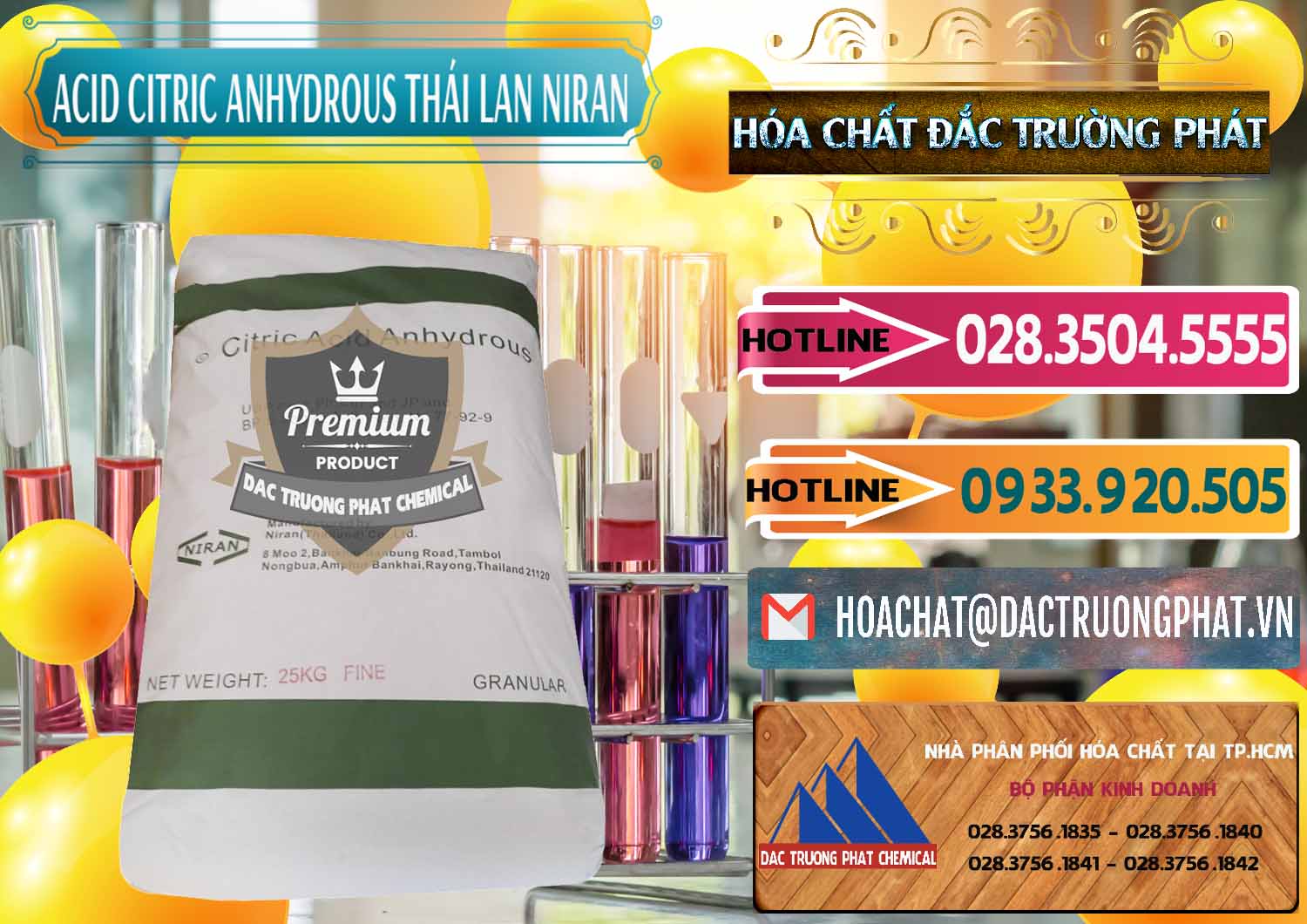 Nơi chuyên bán và phân phối Acid Citric - Axit Citric Anhydrous - Thái Lan Niran - 0231 - Công ty kinh doanh - phân phối hóa chất tại TP.HCM - dactruongphat.vn
