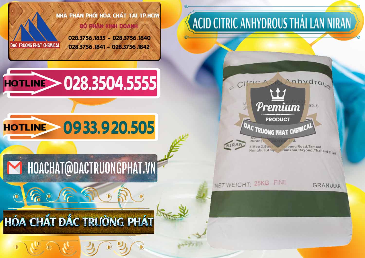 Đơn vị chuyên phân phối & bán Acid Citric - Axit Citric Anhydrous - Thái Lan Niran - 0231 - Cty chuyên cung cấp và bán hóa chất tại TP.HCM - dactruongphat.vn