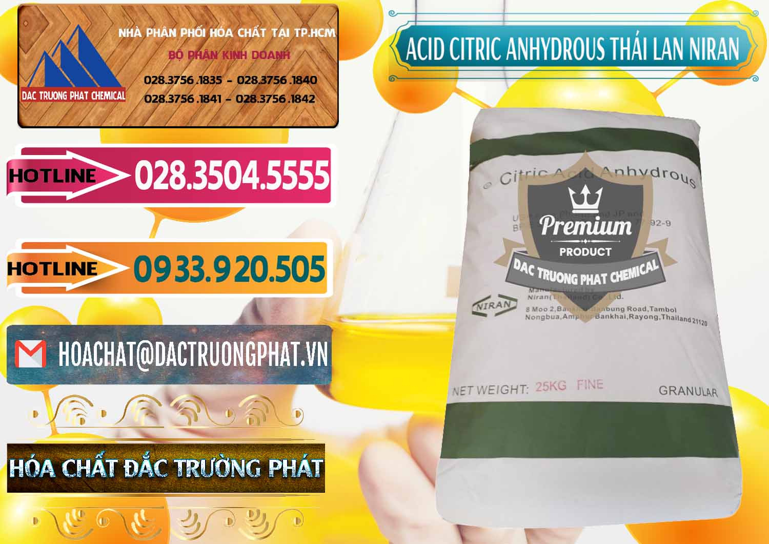 Cty chuyên phân phối & bán Acid Citric - Axit Citric Anhydrous - Thái Lan Niran - 0231 - Nơi chuyên bán ( phân phối ) hóa chất tại TP.HCM - dactruongphat.vn