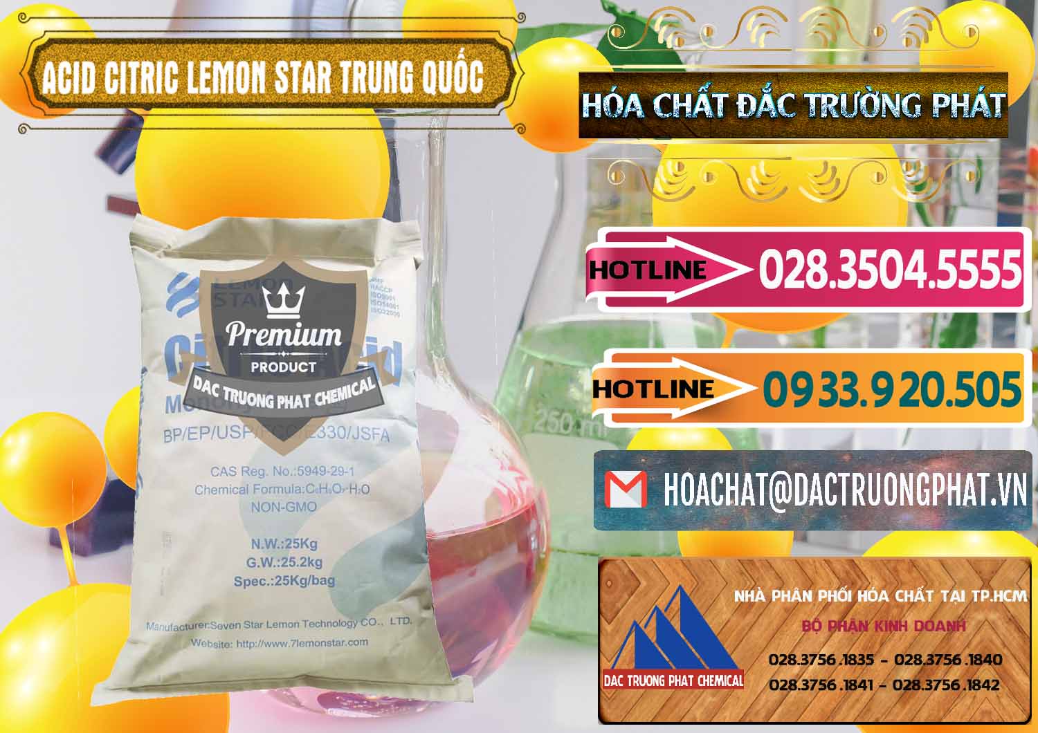 Bán ( cung cấp ) Acid Citric - Axit Citric BP/EP/USP/FCC/E330 Lemon Star Trung Quốc China - 0286 - Công ty chuyên cung cấp ( kinh doanh ) hóa chất tại TP.HCM - dactruongphat.vn