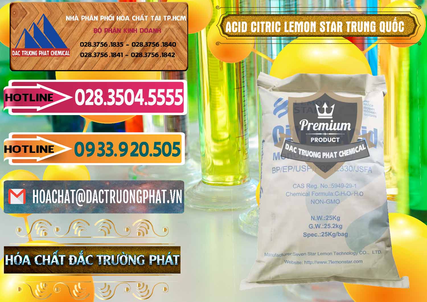 Nhà phân phối - bán Acid Citric - Axit Citric BP/EP/USP/FCC/E330 Lemon Star Trung Quốc China - 0286 - Nơi cung ứng & phân phối hóa chất tại TP.HCM - dactruongphat.vn
