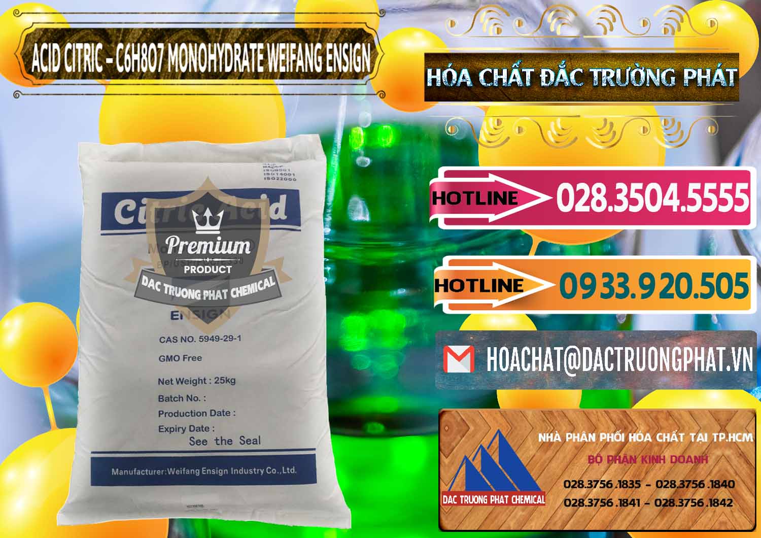 Đơn vị bán ( cung cấp ) Acid Citric - Axit Citric Monohydrate Weifang Trung Quốc China - 0009 - Công ty chuyên kinh doanh & cung cấp hóa chất tại TP.HCM - dactruongphat.vn
