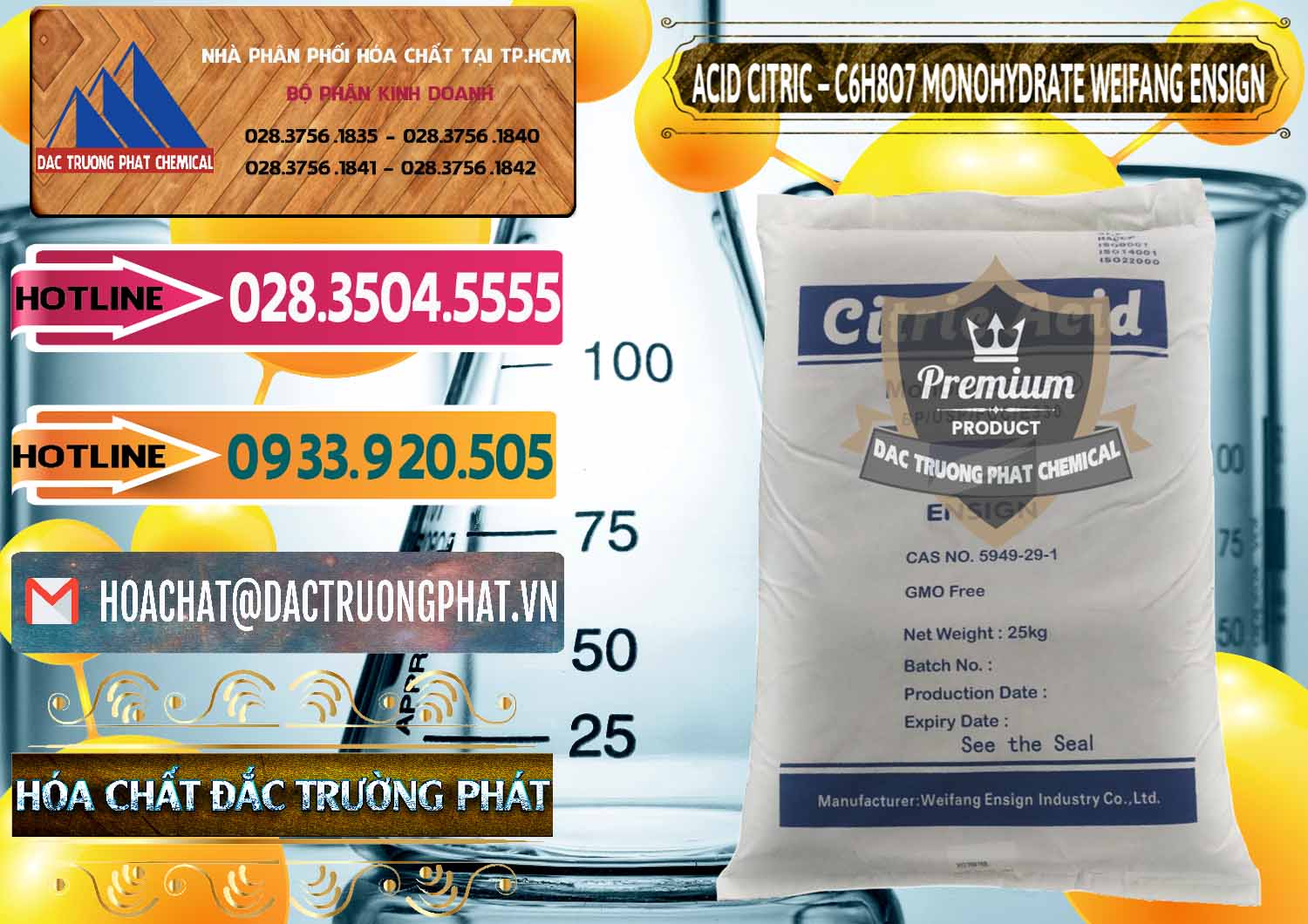 Cty bán - phân phối Acid Citric - Axit Citric Monohydrate Weifang Trung Quốc China - 0009 - Chuyên nhập khẩu và cung cấp hóa chất tại TP.HCM - dactruongphat.vn
