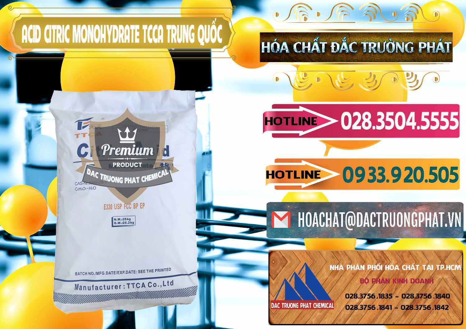 Công ty chuyên bán - cung ứng Acid Citric - Axit Citric Monohydrate TCCA Trung Quốc China - 0441 - Công ty chuyên cung cấp - nhập khẩu hóa chất tại TP.HCM - dactruongphat.vn