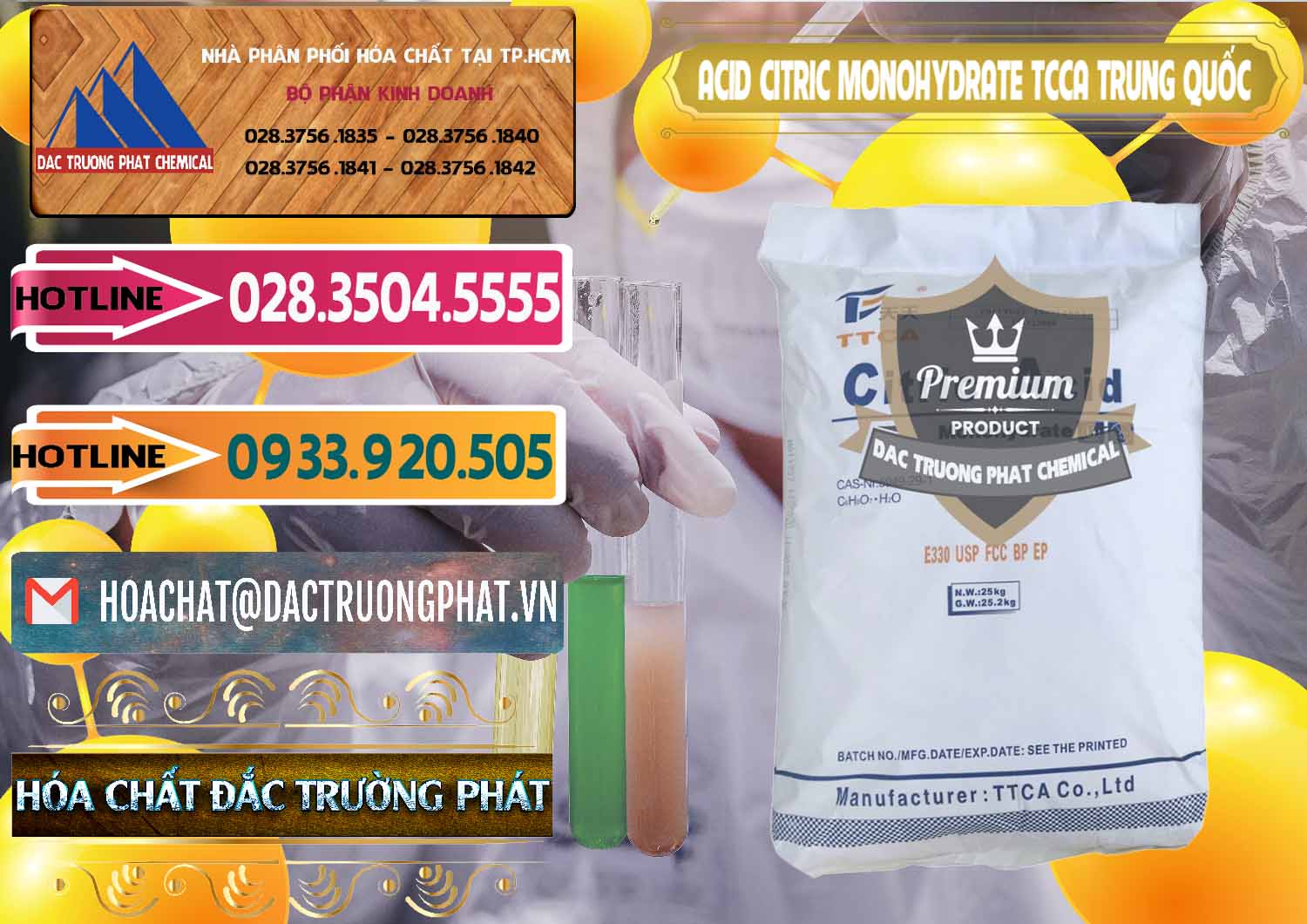 Phân phối ( bán ) Acid Citric - Axit Citric Monohydrate TCCA Trung Quốc China - 0441 - Chuyên phân phối ( kinh doanh ) hóa chất tại TP.HCM - dactruongphat.vn