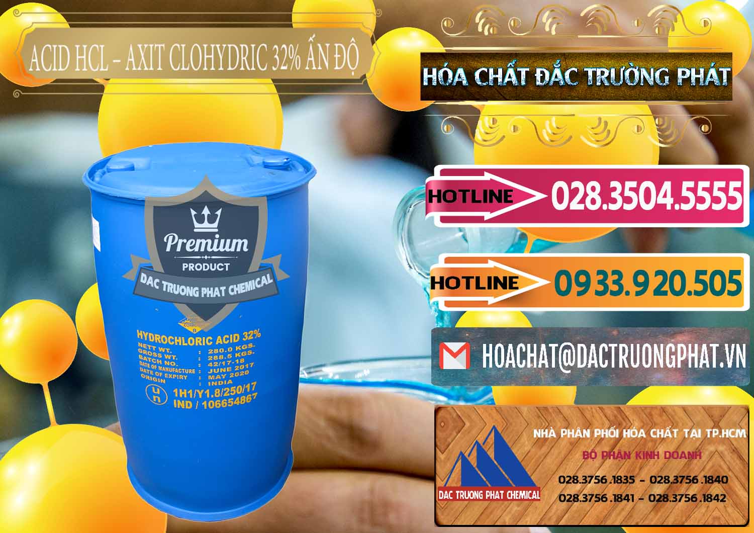 Cung ứng và bán Acid HCL - Axit Cohidric 32% - 35% Ấn Độ India - 0010 - Cung cấp ( bán ) hóa chất tại TP.HCM - dactruongphat.vn