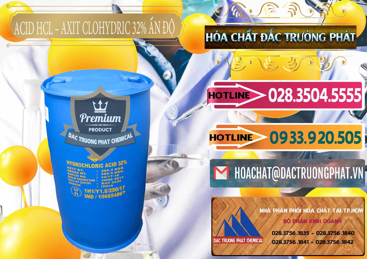 Chuyên cung ứng & bán Acid HCL - Axit Cohidric 32% - 35% Ấn Độ India - 0010 - Cty chuyên cung cấp & nhập khẩu hóa chất tại TP.HCM - dactruongphat.vn