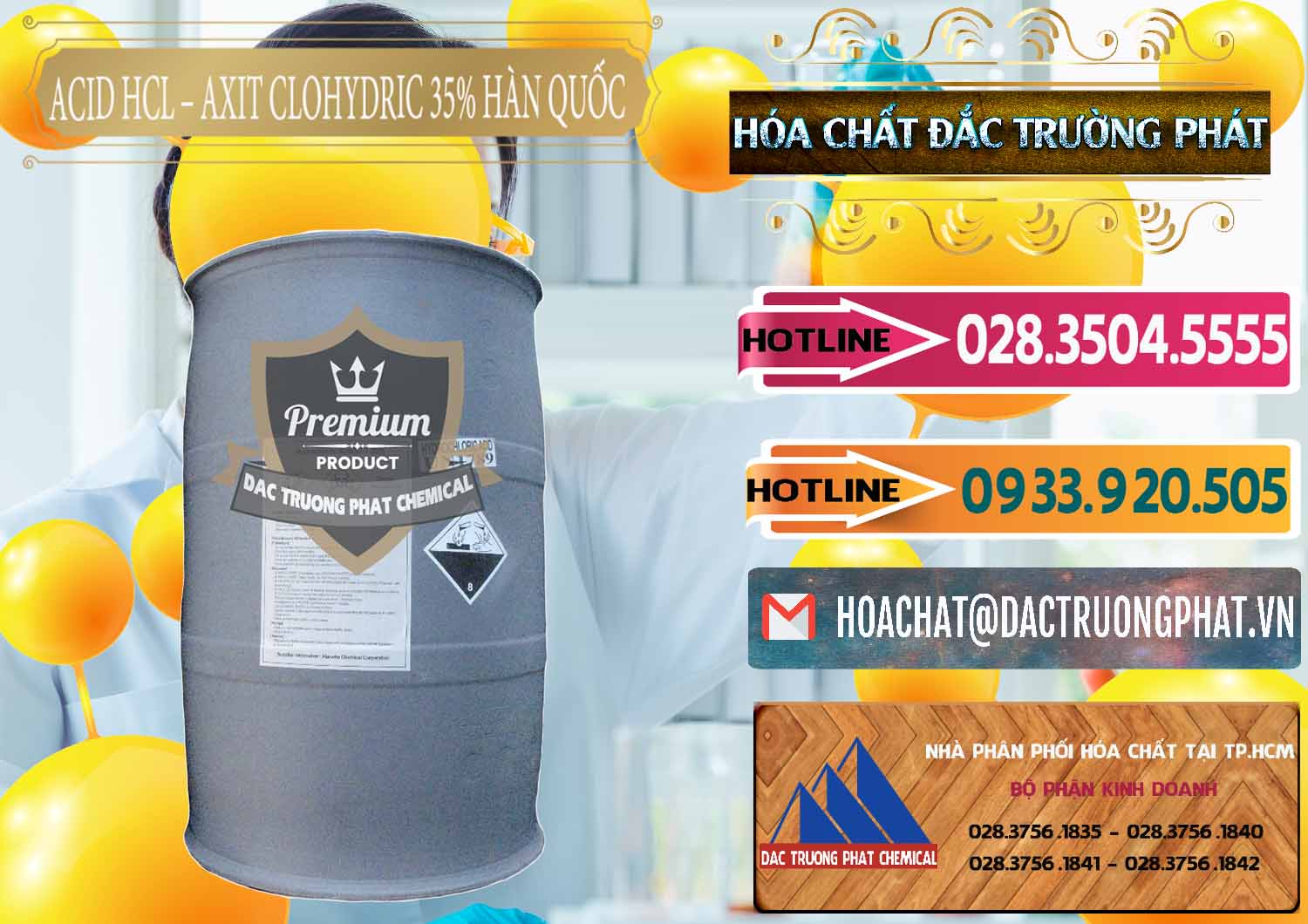 Chuyên bán _ cung ứng Acid HCL - Axit Cohidric 35% Hàn Quốc Korea - 0011 - Bán và cung cấp hóa chất tại TP.HCM - dactruongphat.vn