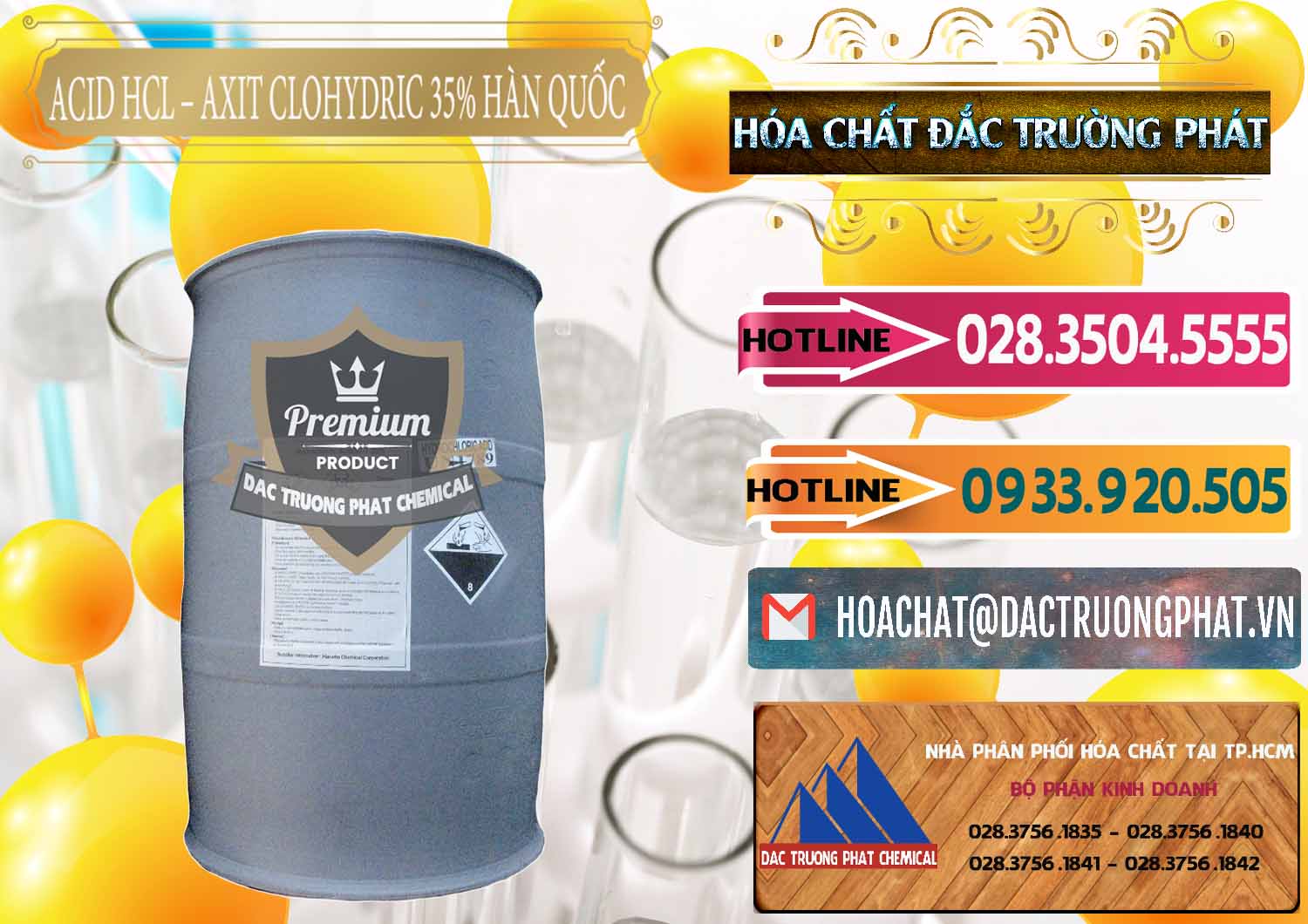 Công ty chuyên phân phối - bán Acid HCL - Axit Cohidric 35% Hàn Quốc Korea - 0011 - Nhà cung cấp & phân phối hóa chất tại TP.HCM - dactruongphat.vn