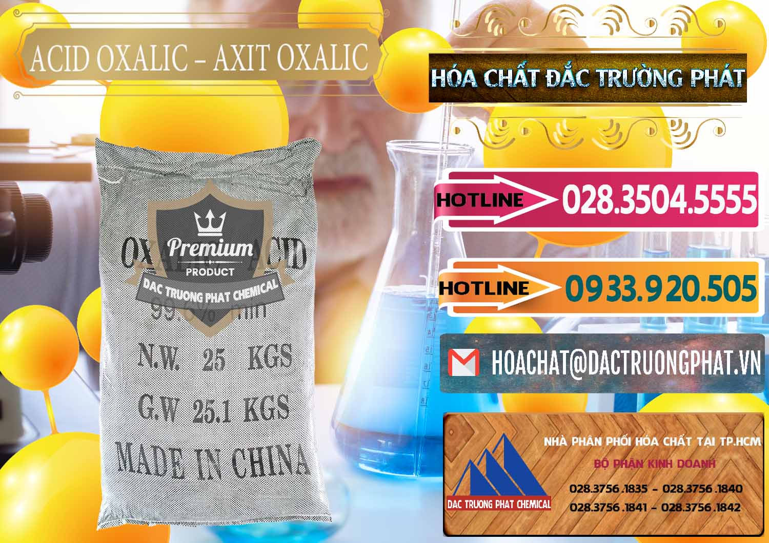 Cty chuyên phân phối ( bán ) Acid Oxalic – Axit Oxalic 99.6% Trung Quốc China - 0014 - Nơi chuyên kinh doanh - phân phối hóa chất tại TP.HCM - dactruongphat.vn