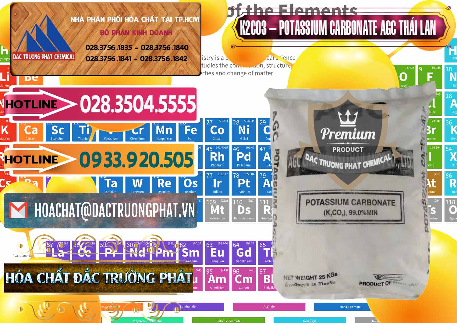 Nơi chuyên bán ( phân phối ) K2Co3 – Potassium Carbonate AGC Thái Lan Thailand - 0471 - Công ty cung cấp _ phân phối hóa chất tại TP.HCM - dactruongphat.vn