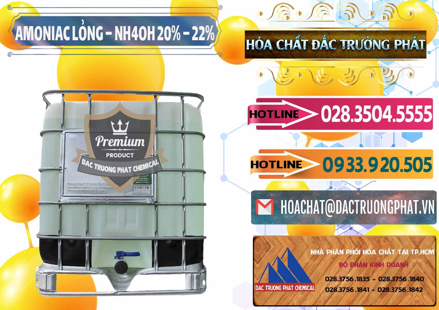 Đơn vị kinh doanh và cung cấp Amoniac Lỏng – NH4OH 20% – 22% Việt Nam - 0185 - Phân phối và cung cấp hóa chất tại TP.HCM - dactruongphat.vn