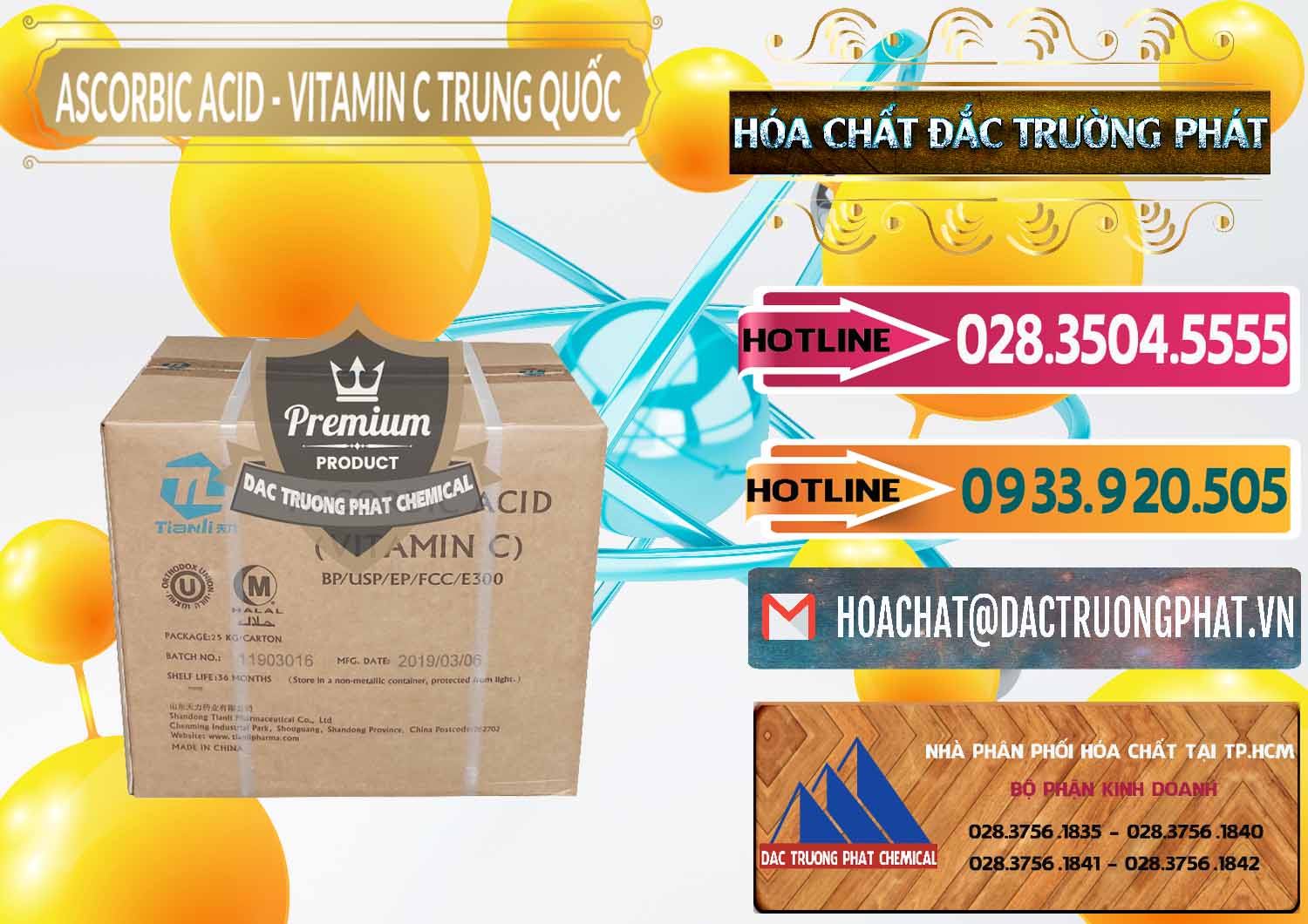 Nhà cung ứng ( bán ) Axit Ascorbic - Vitamin C Trung Quốc China - 0309 - Cty nhập khẩu và phân phối hóa chất tại TP.HCM - dactruongphat.vn
