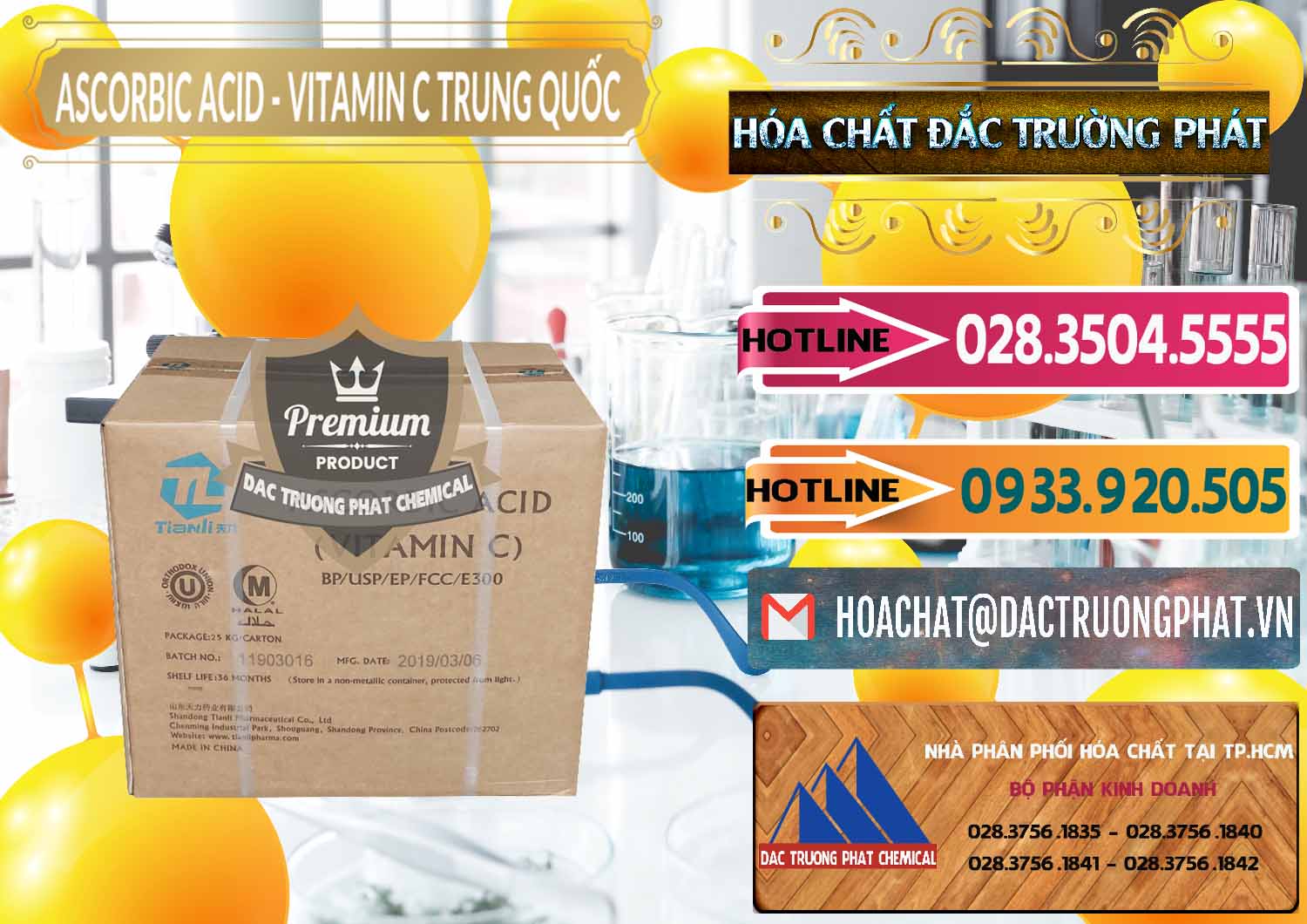 Cty chuyên kinh doanh _ bán Axit Ascorbic - Vitamin C Trung Quốc China - 0309 - Nơi chuyên phân phối - kinh doanh hóa chất tại TP.HCM - dactruongphat.vn