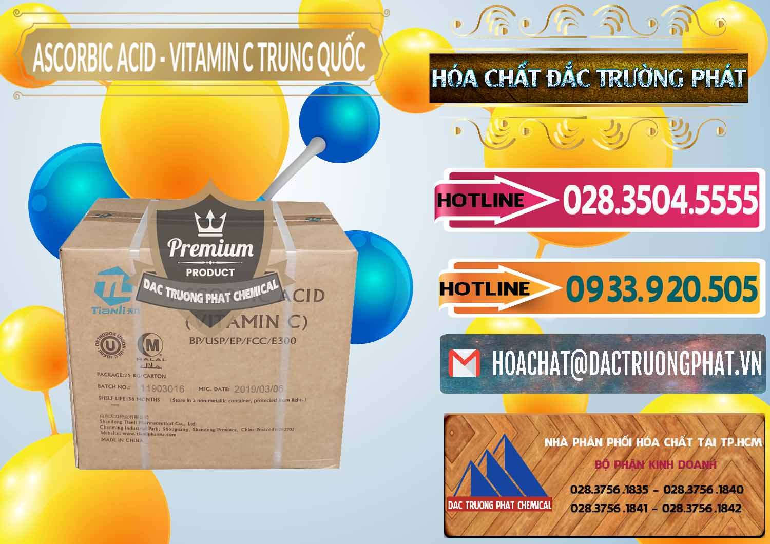 Cty chuyên phân phối & bán Axit Ascorbic - Vitamin C Trung Quốc China - 0309 - Chuyên phân phối ( bán ) hóa chất tại TP.HCM - dactruongphat.vn