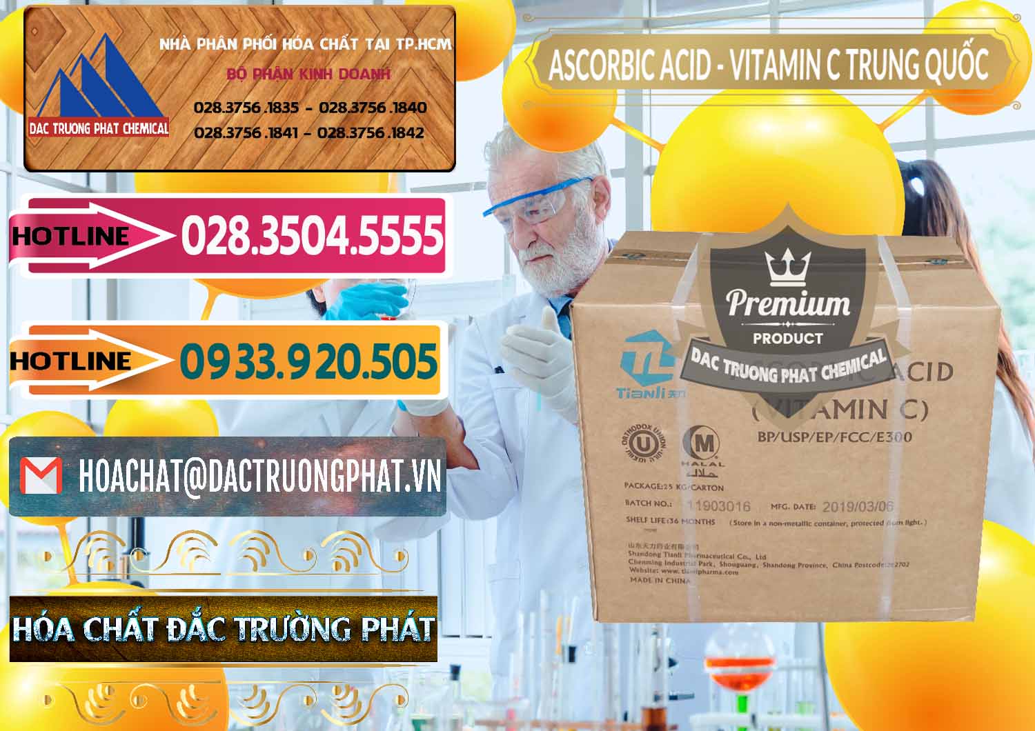 Nơi chuyên bán - cung cấp Axit Ascorbic - Vitamin C Trung Quốc China - 0309 - Cty chuyên cung cấp _ nhập khẩu hóa chất tại TP.HCM - dactruongphat.vn