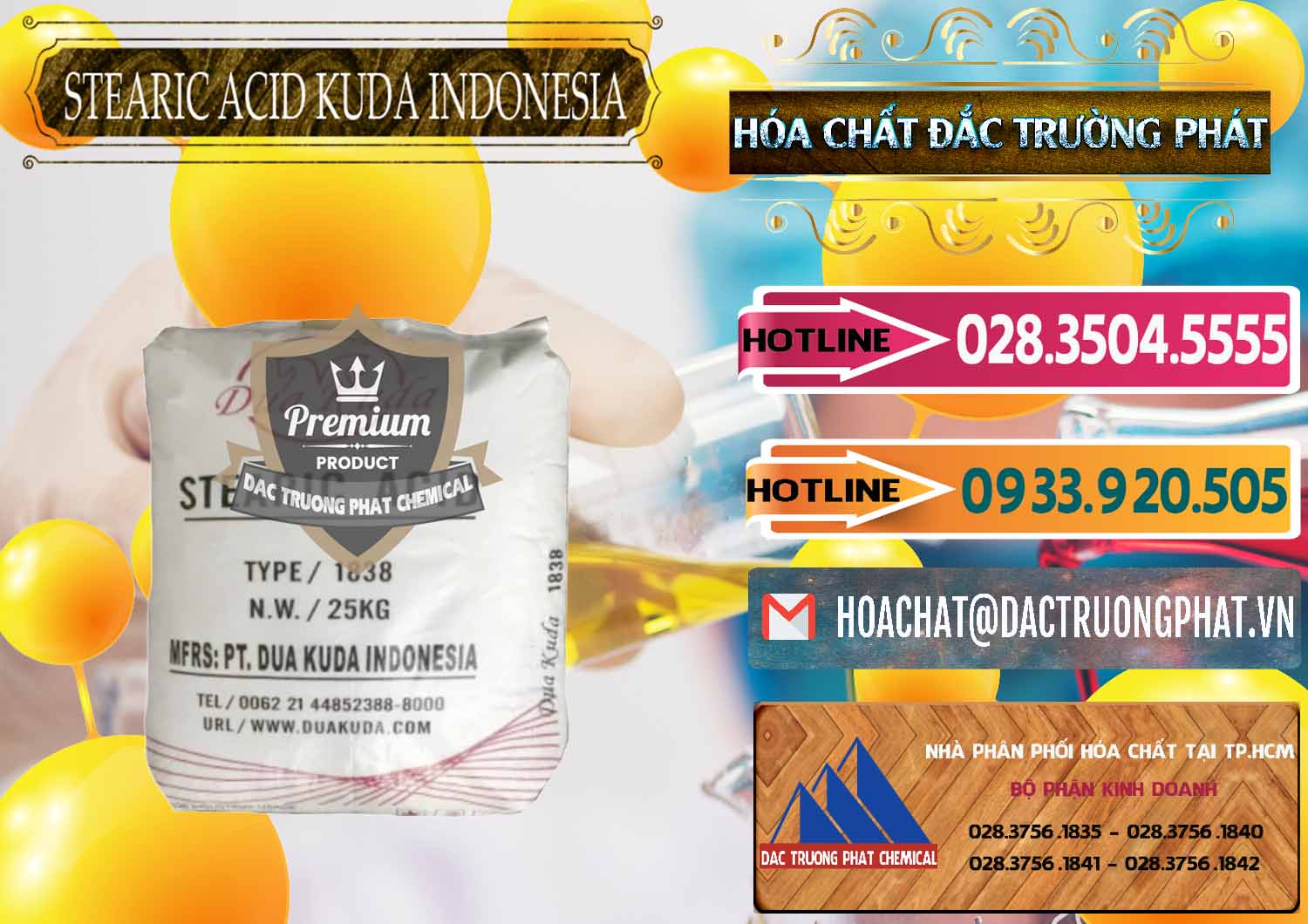 Cty phân phối - bán Axit Stearic - Stearic Acid Dua Kuda Indonesia - 0388 - Chuyên kinh doanh & cung cấp hóa chất tại TP.HCM - dactruongphat.vn