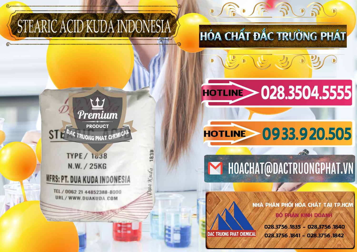 Nhập khẩu ( bán ) Axit Stearic - Stearic Acid Dua Kuda Indonesia - 0388 - Cty kinh doanh ( phân phối ) hóa chất tại TP.HCM - dactruongphat.vn