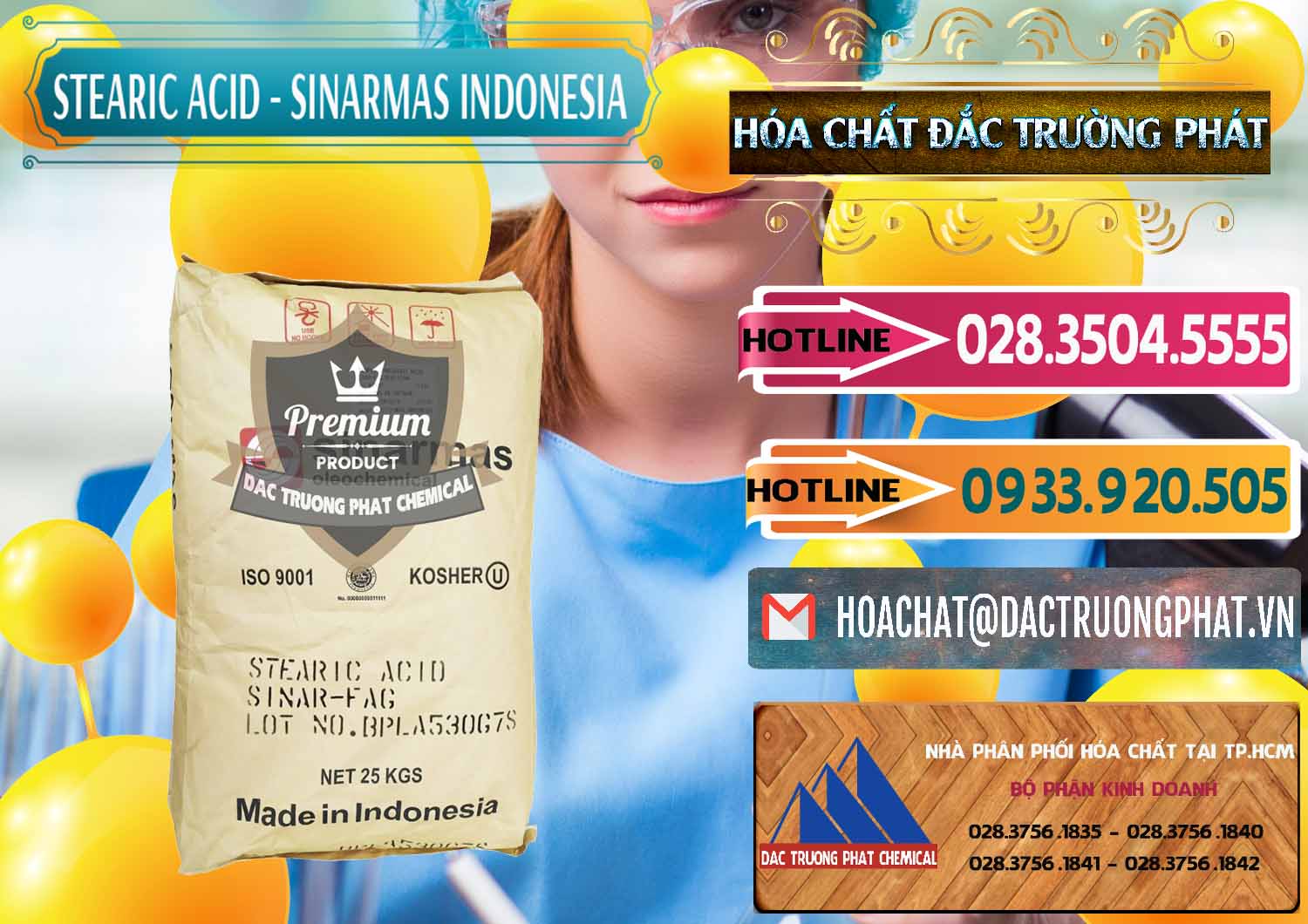 Chuyên phân phối ( bán ) Axit Stearic - Stearic Acid Sinarmas Indonesia - 0389 - Nơi chuyên cung cấp và kinh doanh hóa chất tại TP.HCM - dactruongphat.vn