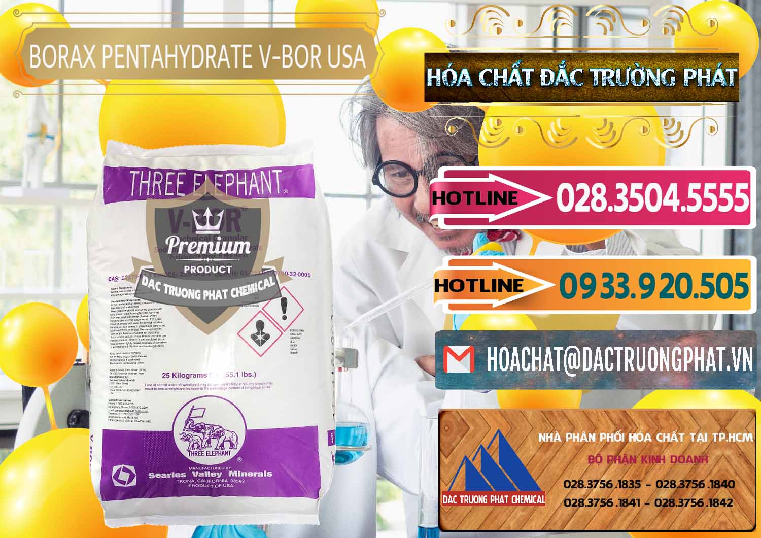 Nhà cung cấp - bán Borax Pentahydrate NA2B4O7.5H2O Mỹ V-Bor Usa - 0035 - Cung cấp - bán hóa chất tại TP.HCM - dactruongphat.vn