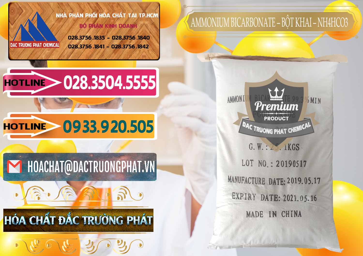 Nơi kinh doanh & bán Ammonium Bicarbonate - Bột Khai Food Grade Trung Quốc China - 0018 - Cty cung cấp ( phân phối ) hóa chất tại TP.HCM - dactruongphat.vn