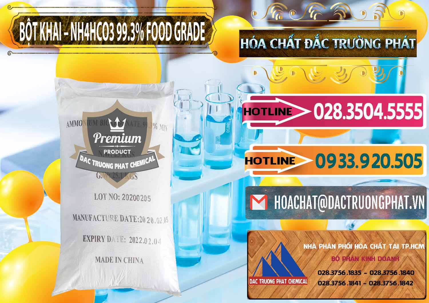 Công ty nhập khẩu ( bán ) Ammonium Bicarbonate – Bột Khai NH4HCO3 Food Grade Trung Quốc China - 0019 - Nhà cung cấp & bán hóa chất tại TP.HCM - dactruongphat.vn