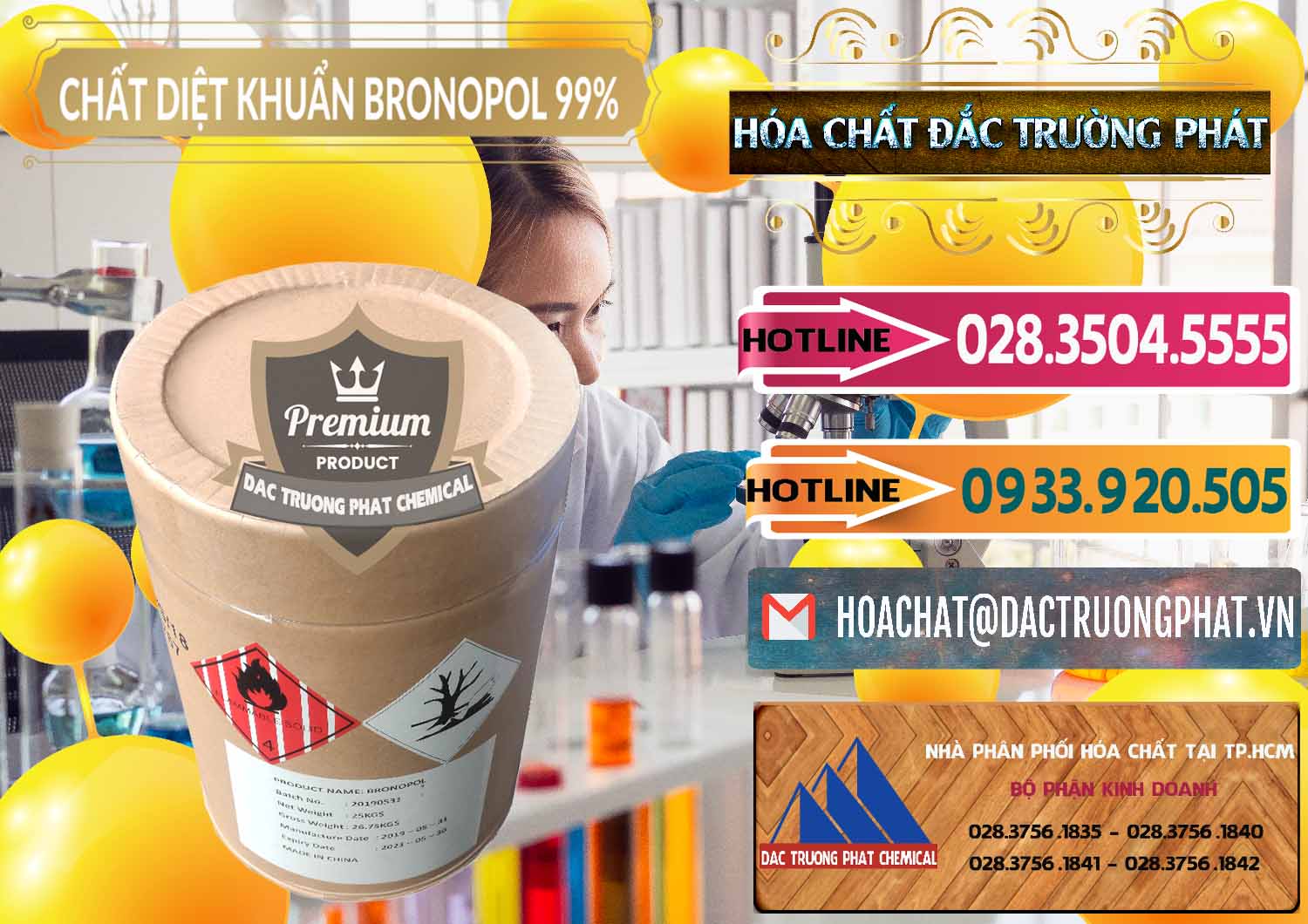 Nơi chuyên phân phối và bán Bronopol - C3H6BrNO4 Trung Quốc China - 0312 - Kinh doanh - phân phối hóa chất tại TP.HCM - dactruongphat.vn