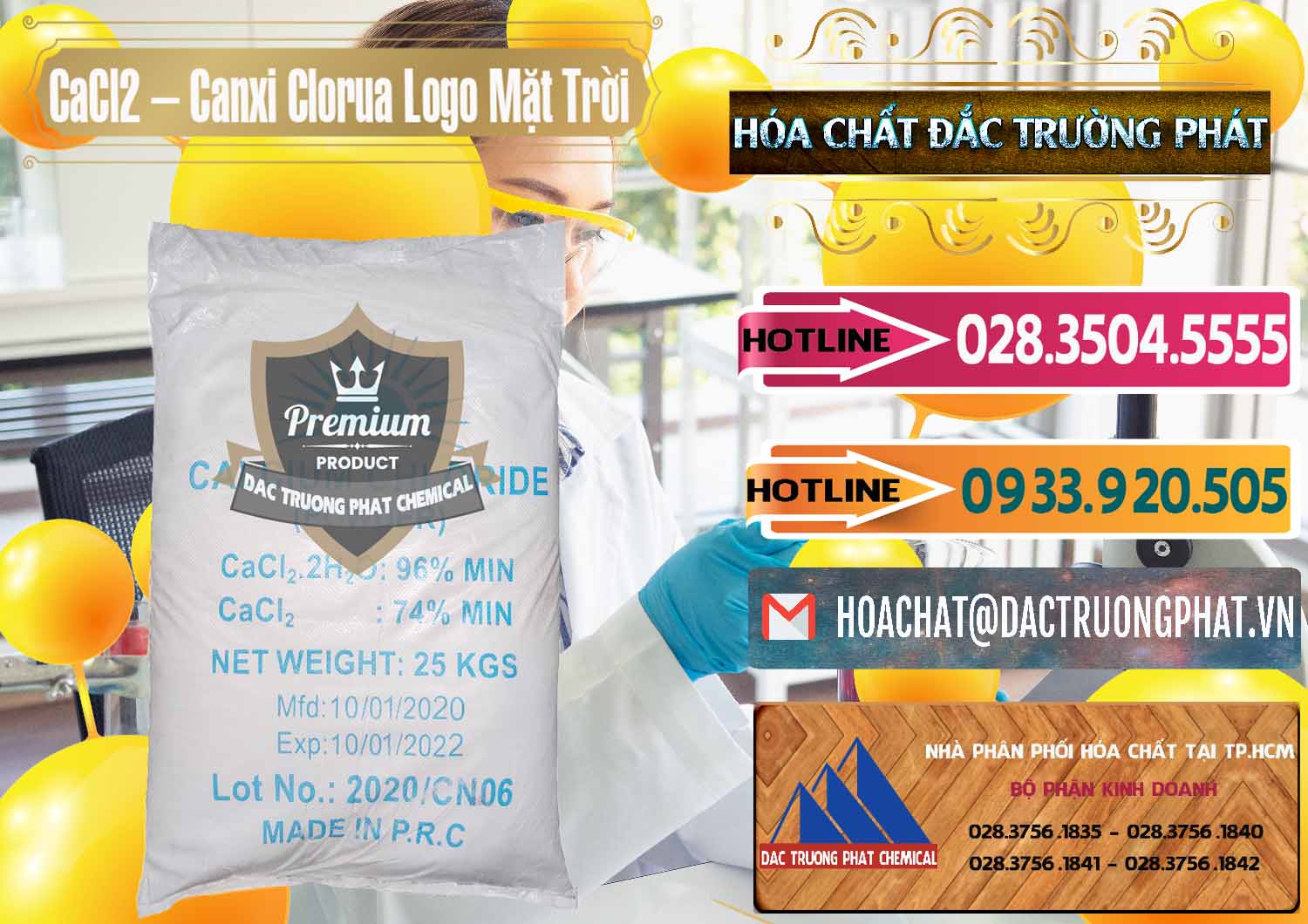 Chuyên cung cấp _ bán CaCl2 – Canxi Clorua 96% Logo Mặt Trời Trung Quốc China - 0041 - Công ty phân phối _ bán hóa chất tại TP.HCM - dactruongphat.vn
