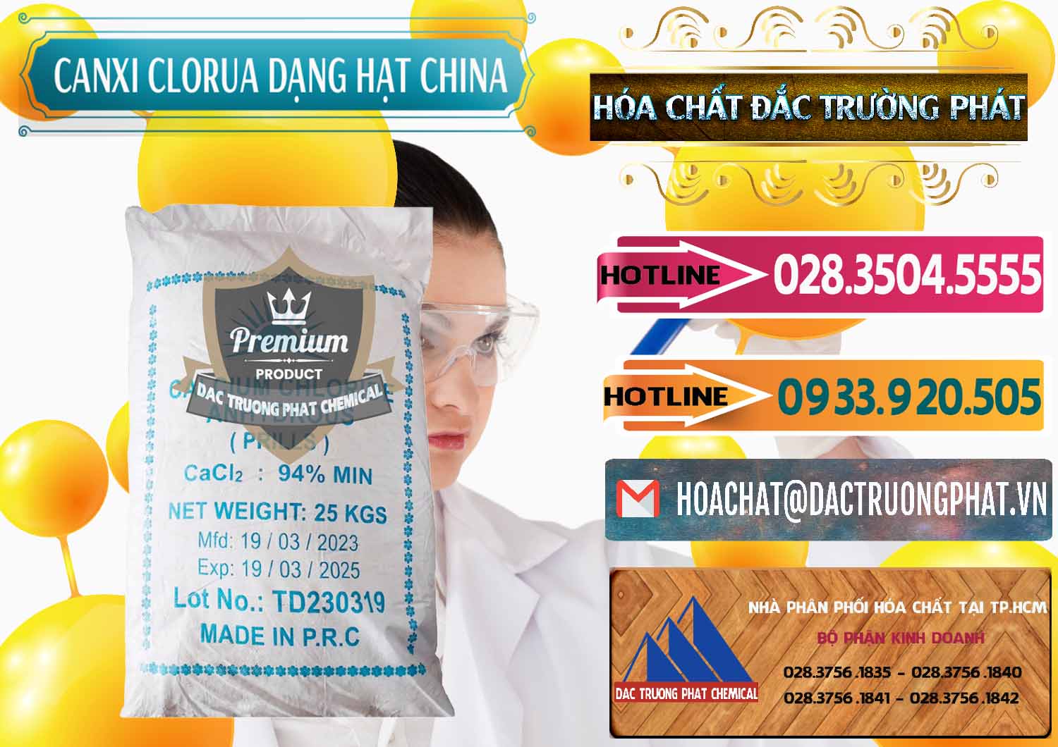 Nơi nhập khẩu và bán CaCl2 – Canxi Clorua 94% Dạng Hạt Trung Quốc China - 0373 - Công ty chuyên phân phối & cung ứng hóa chất tại TP.HCM - dactruongphat.vn