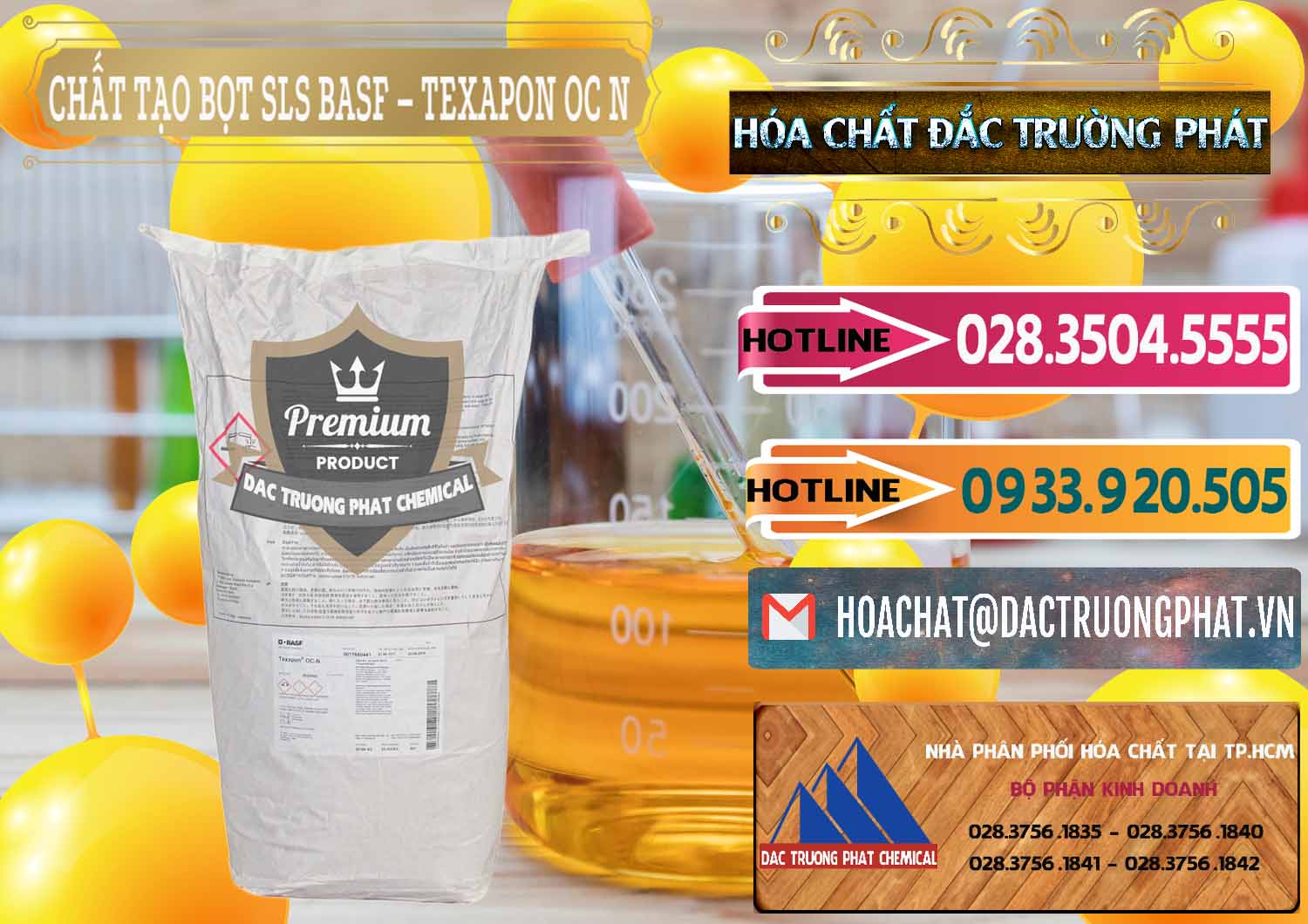 Cty chuyên kinh doanh _ bán Chất Tạo Bọt SLS - Sodium Lauryl Sulfate BASF Texapon OC N - 0049 - Nơi chuyên cung cấp - nhập khẩu hóa chất tại TP.HCM - dactruongphat.vn