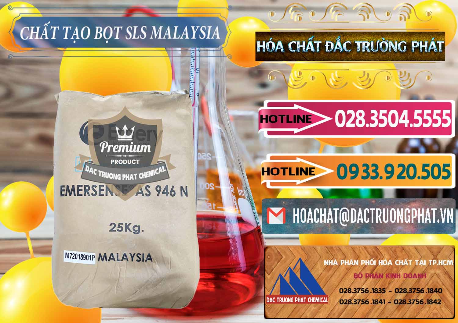 Bán - cung ứng Chất Tạo Bọt SLS Emery - Emersense AS 946N Mã Lai Malaysia - 0423 - Cty chuyên nhập khẩu _ phân phối hóa chất tại TP.HCM - dactruongphat.vn