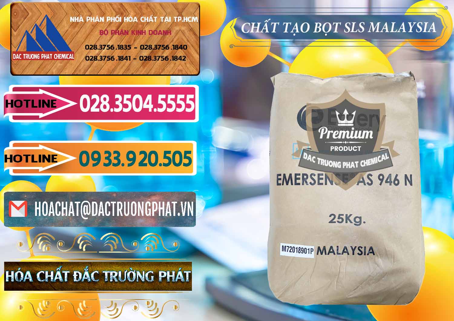 Nơi chuyên bán và phân phối Chất Tạo Bọt SLS Emery - Emersense AS 946N Mã Lai Malaysia - 0423 - Đơn vị chuyên bán và cung cấp hóa chất tại TP.HCM - dactruongphat.vn