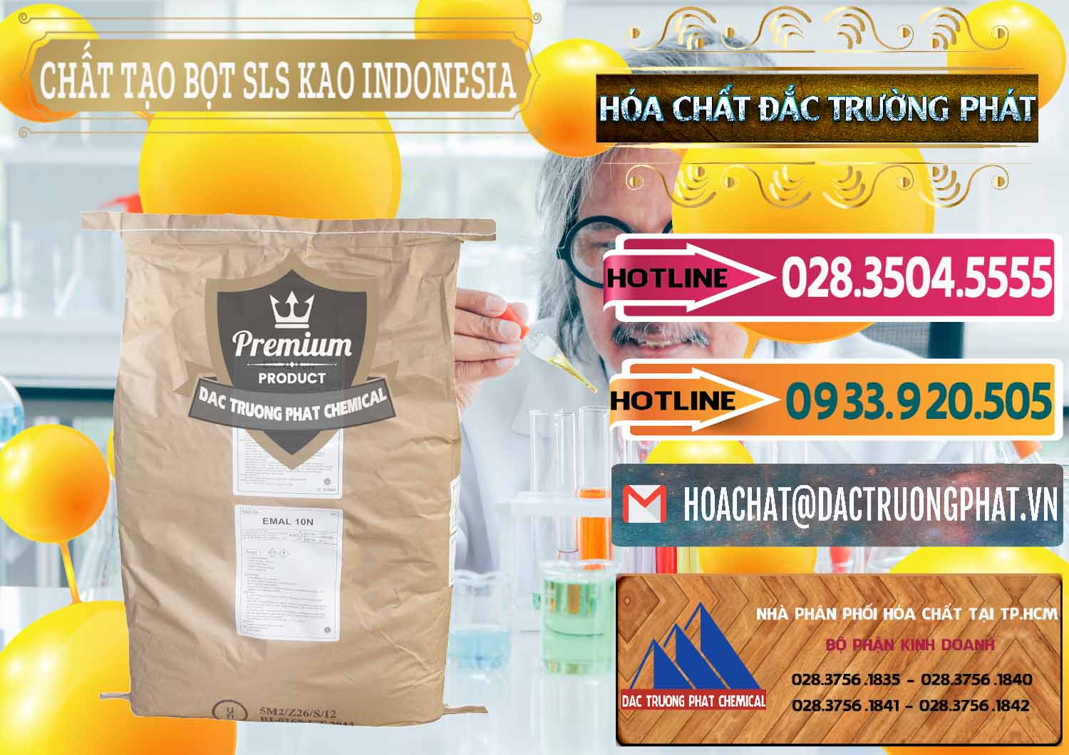 Nhà nhập khẩu - bán Chất Tạo Bọt SLS - Sodium Lauryl Sulfate EMAL 10N KAO Indonesia - 0047 - Cung cấp và kinh doanh hóa chất tại TP.HCM - dactruongphat.vn
