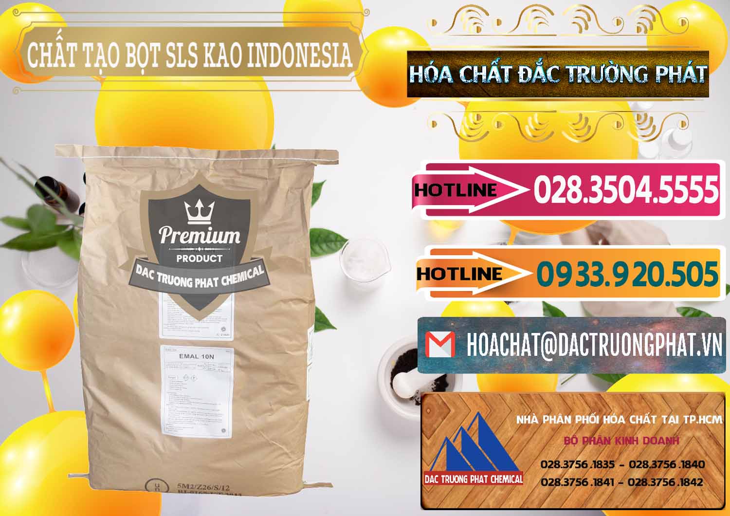 Nơi bán và phân phối Chất Tạo Bọt SLS - Sodium Lauryl Sulfate EMAL 10N KAO Indonesia - 0047 - Cung cấp _ kinh doanh hóa chất tại TP.HCM - dactruongphat.vn
