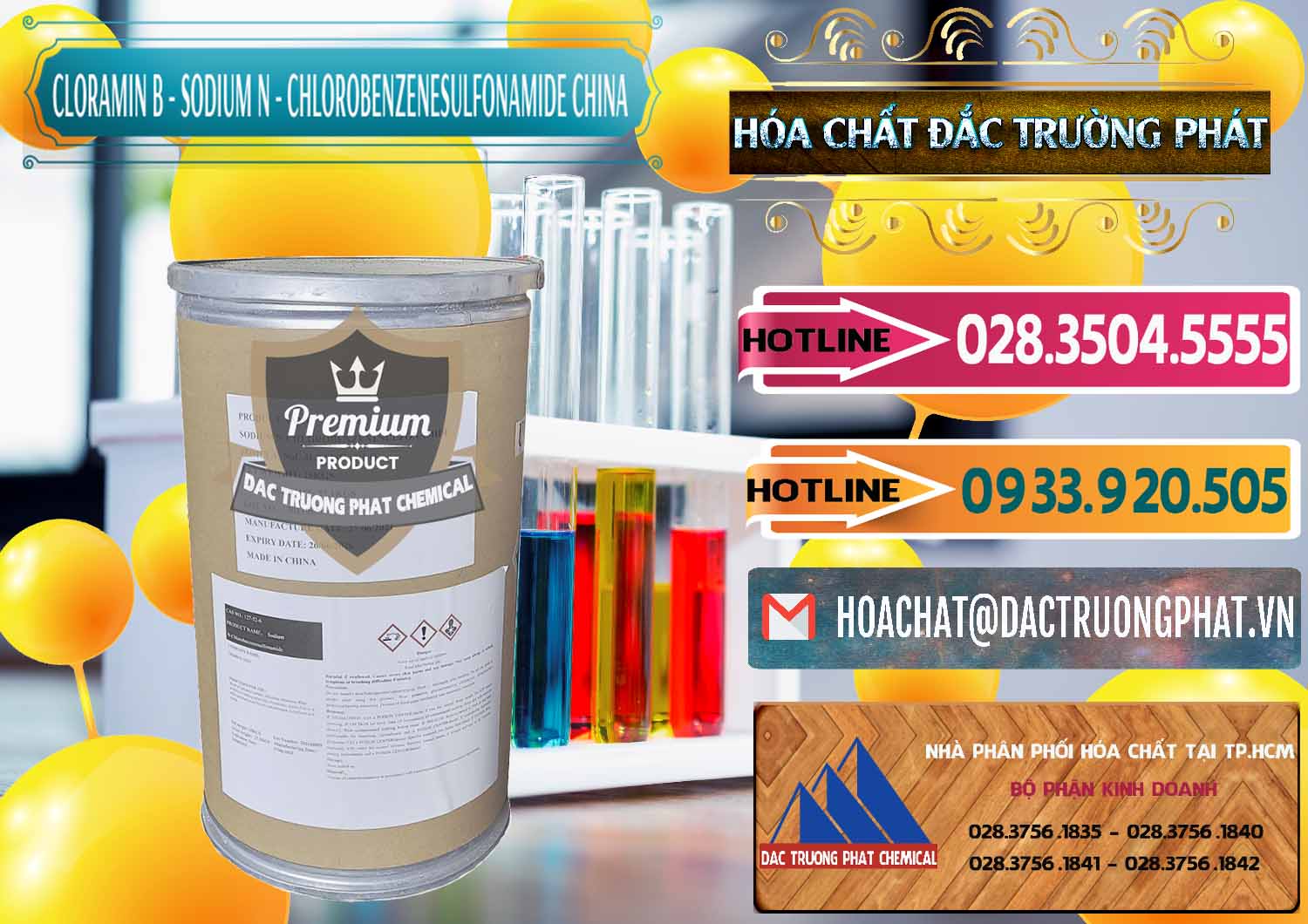 Nhà cung cấp ( bán ) Cloramin B Khử Trùng, Diệt Khuẩn Trung Quốc China - 0298 - Đơn vị chuyên bán - phân phối hóa chất tại TP.HCM - dactruongphat.vn