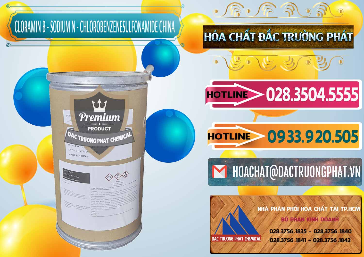 Nơi chuyên bán ( phân phối ) Cloramin B Khử Trùng, Diệt Khuẩn Trung Quốc China - 0298 - Công ty cung cấp ( bán ) hóa chất tại TP.HCM - dactruongphat.vn