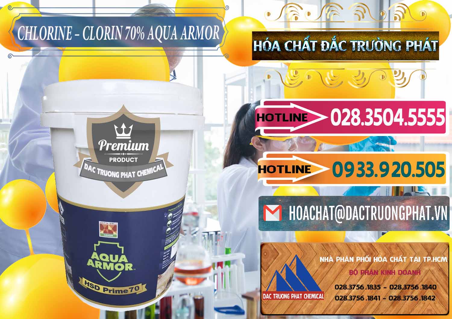 Cty phân phối _ bán Chlorine – Clorin 70% Aqua Armor Aditya Birla Grasim Ấn Độ India - 0241 - Đơn vị phân phối và cung cấp hóa chất tại TP.HCM - dactruongphat.vn