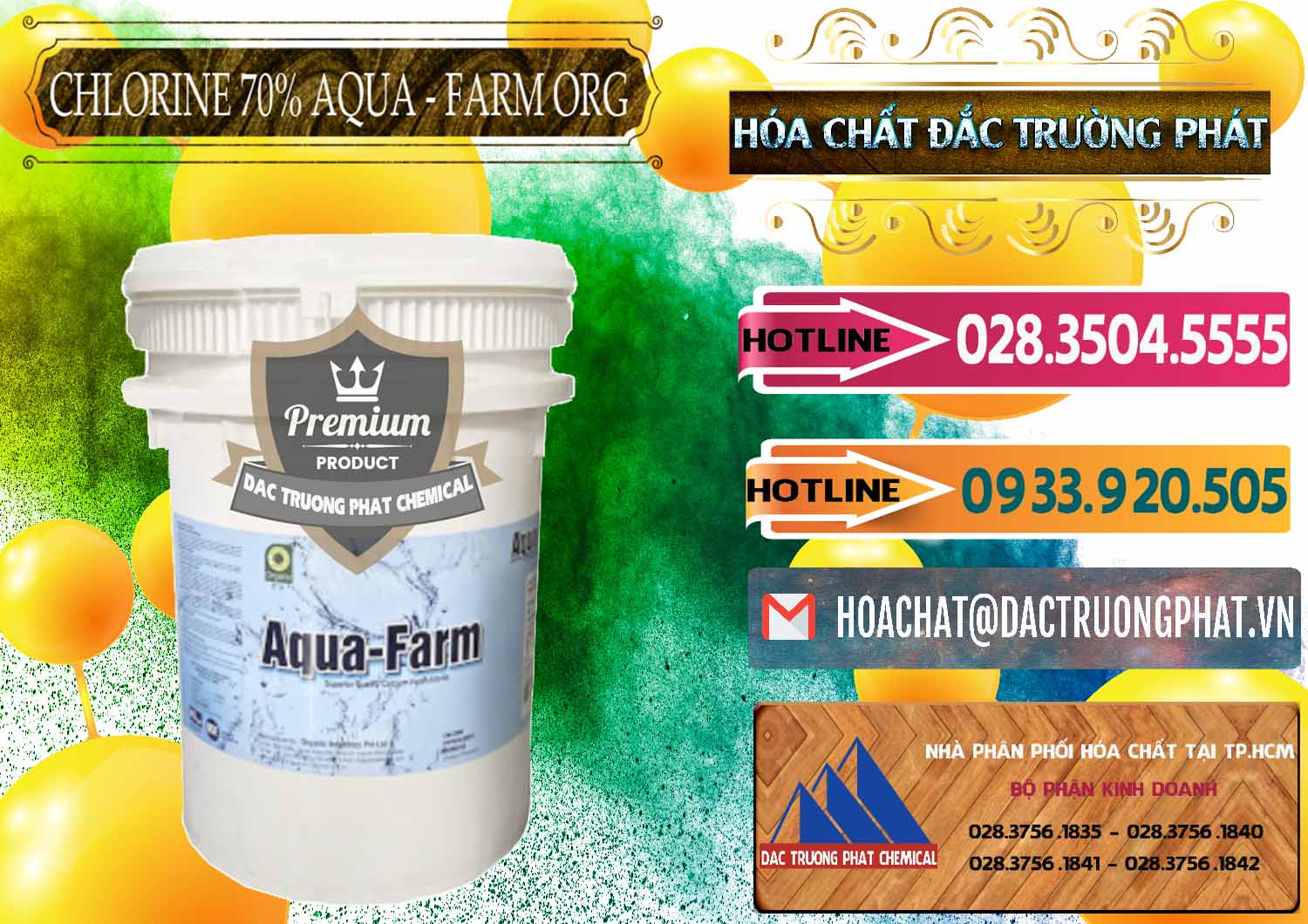 Công ty bán và cung cấp Chlorine – Clorin 70% Aqua - Farm ORG Organic Ấn Độ India - 0246 - Chuyên phân phối - bán hóa chất tại TP.HCM - dactruongphat.vn